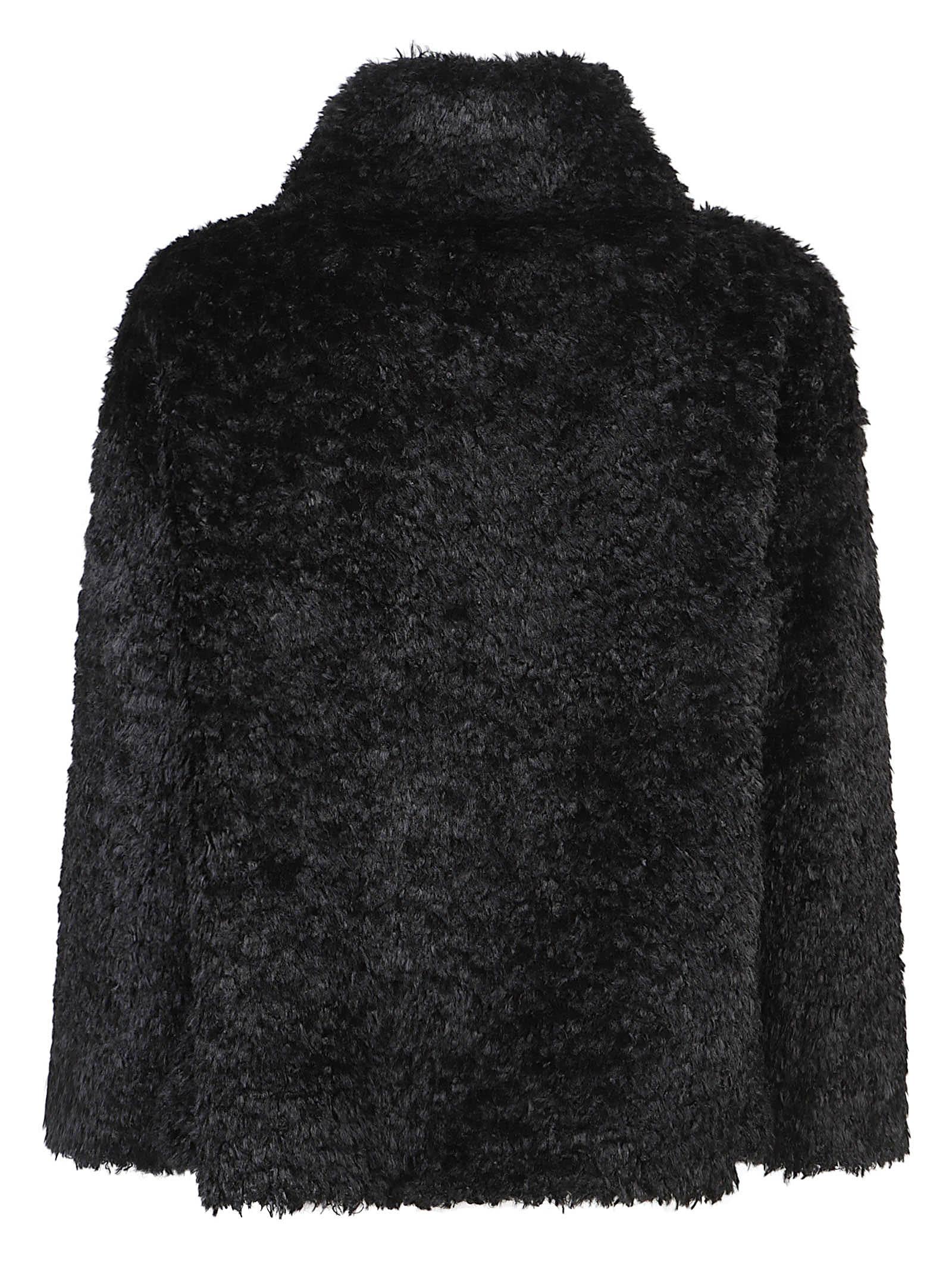 Herno Soft Faux Fur Coat In Black
