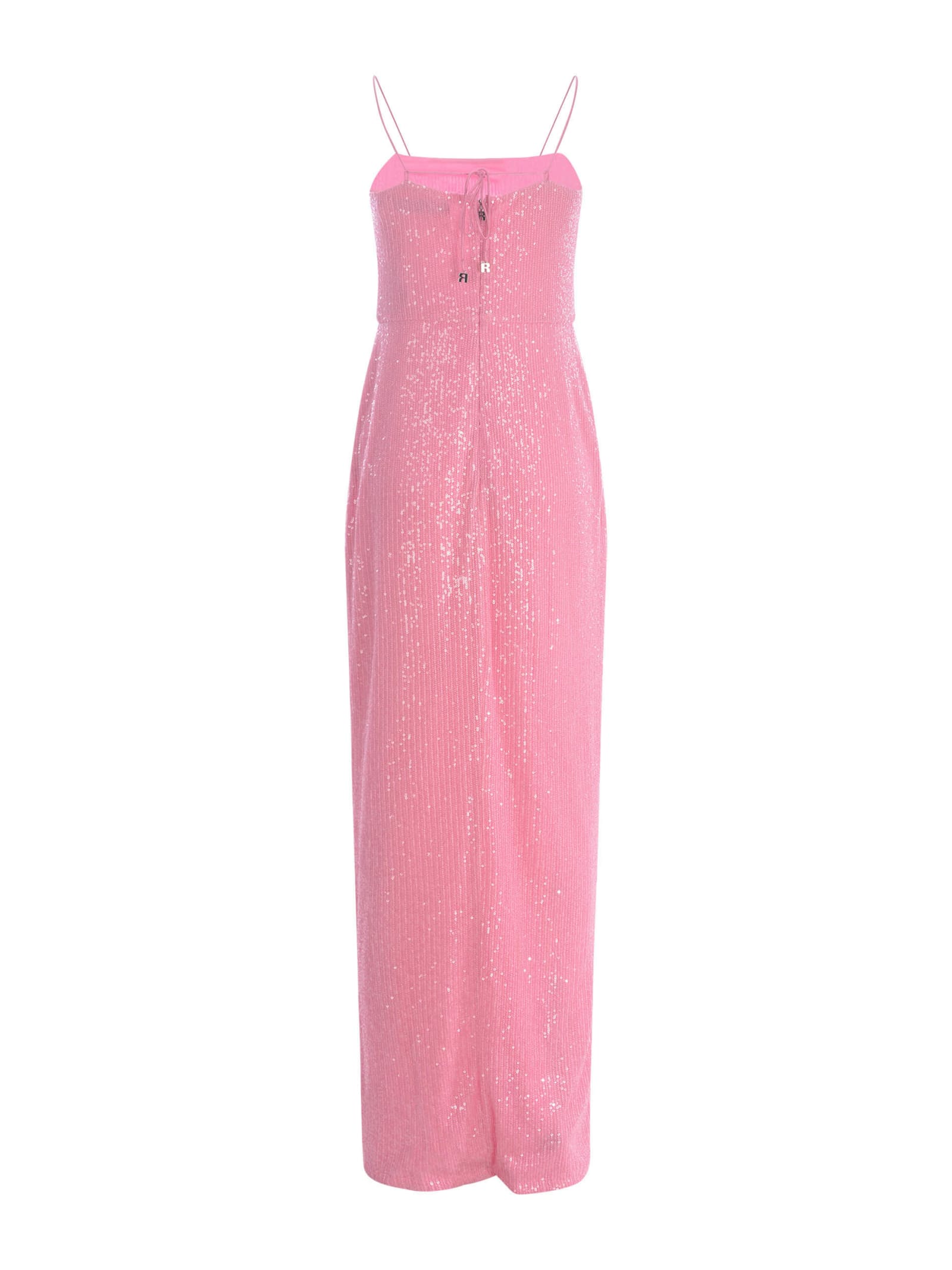 Shop Rotate Birger Christensen Long Dress Rotate Begonia Pink In Micro Sequins In Rosa