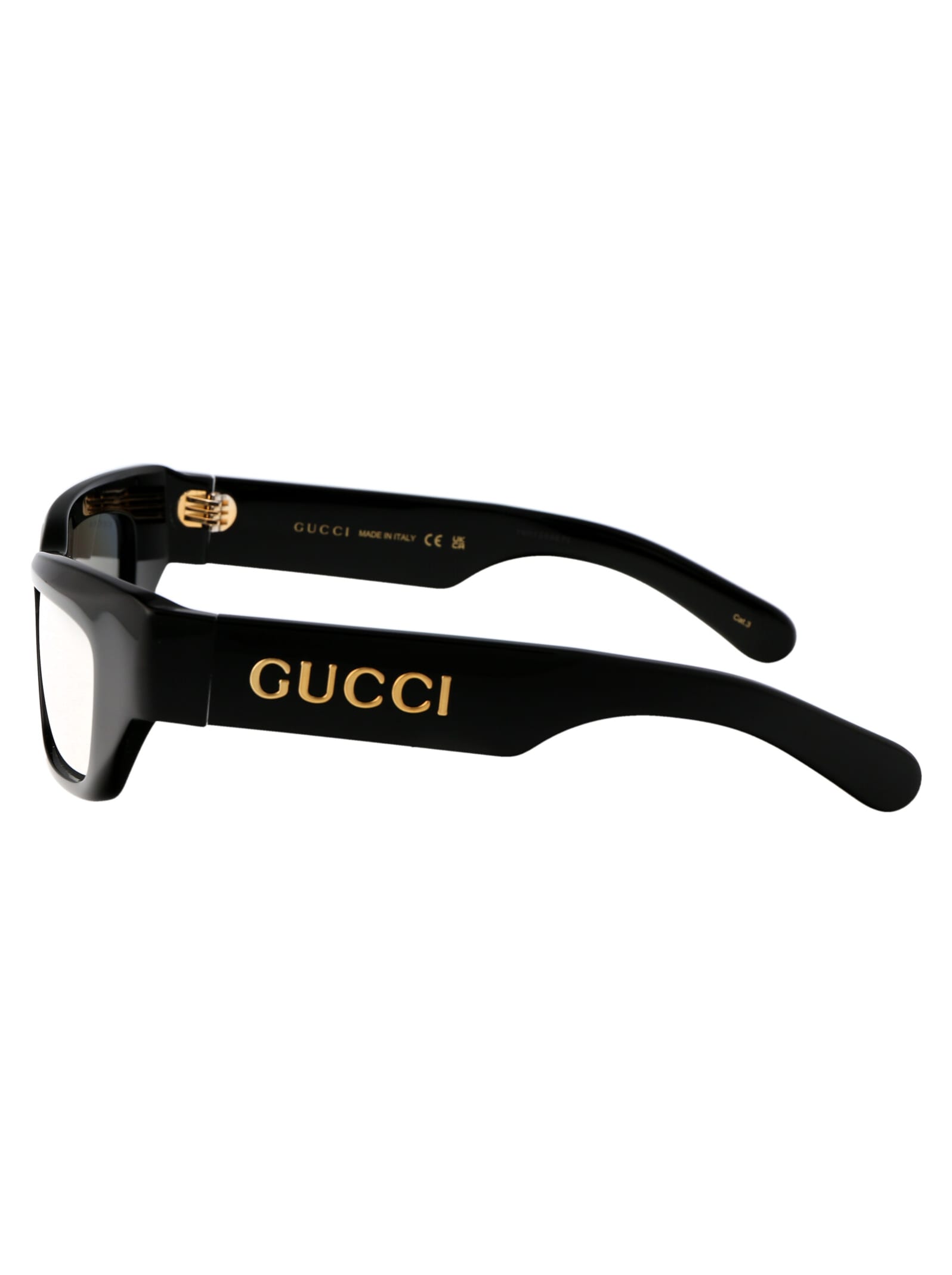Shop Gucci Gg1296s Sunglasses In 002 Black Black Silver