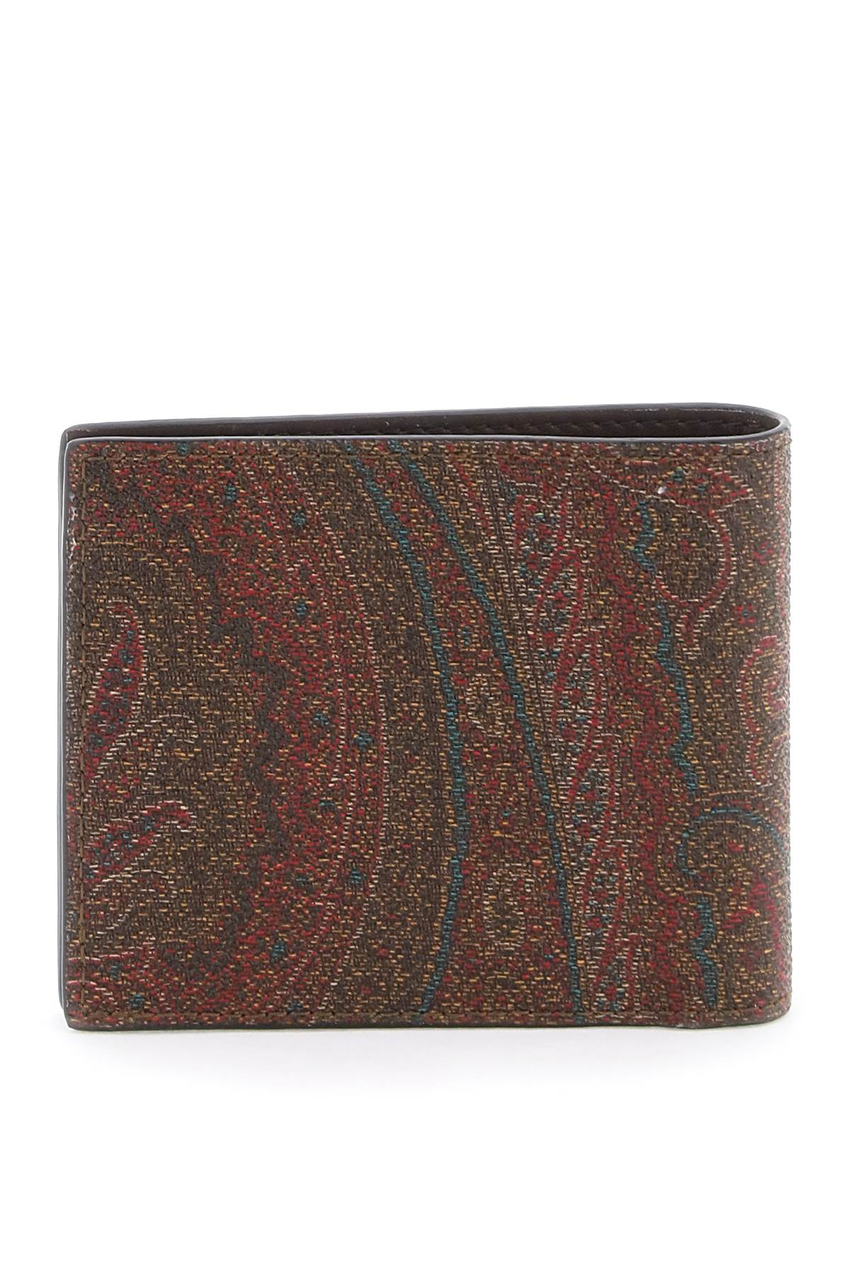 Shop Etro Paisley Bifold Wallet With Pegaso Logo In Dark