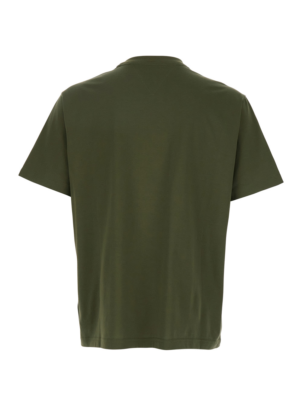 Bottega Veneta Green Crewneck T-shirt With Embroidered Fish In Cotton Man In Green