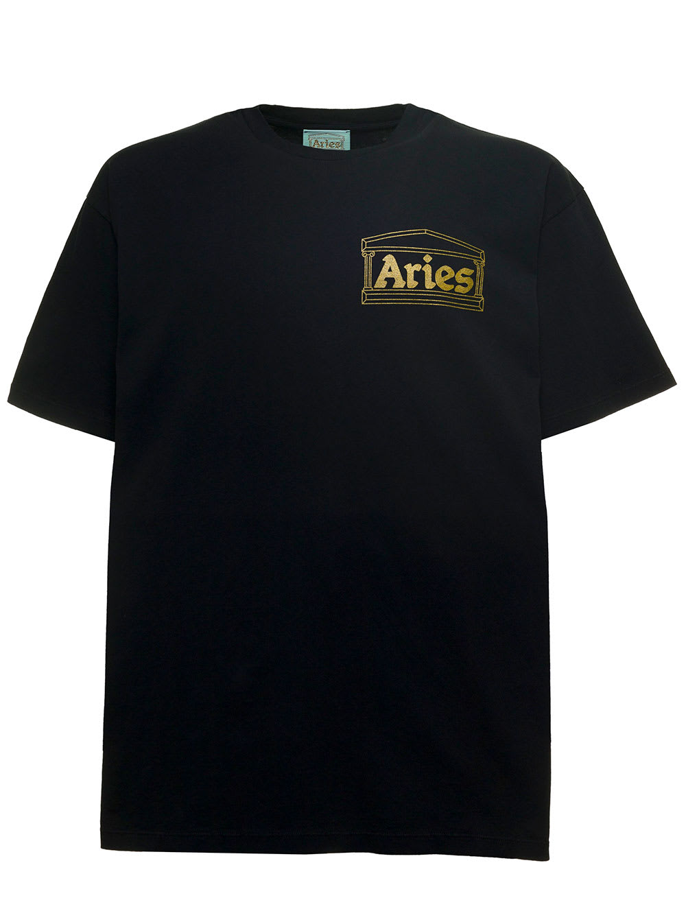 Aries Black Jersey T-shirt With Logo Print