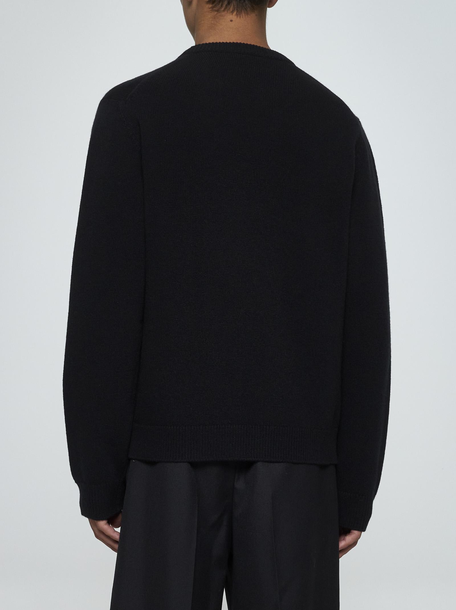 Shop Gucci Logo Wool Sweater In Black