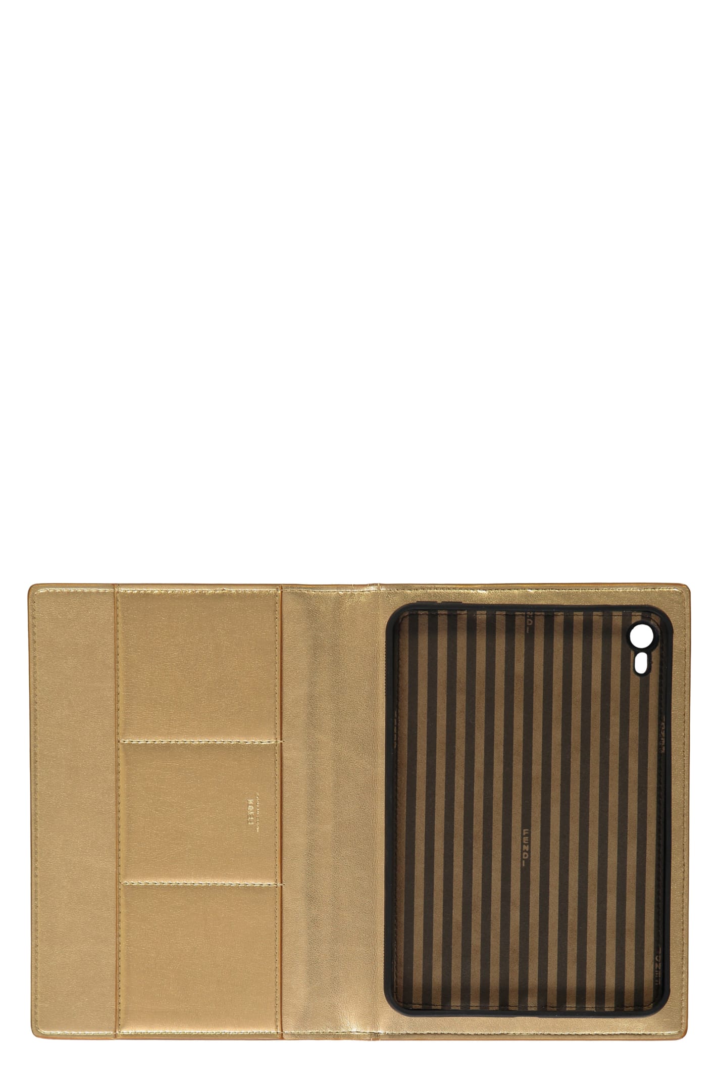 Shop Fendi Logo Detail Ipad Mini Case In Gold