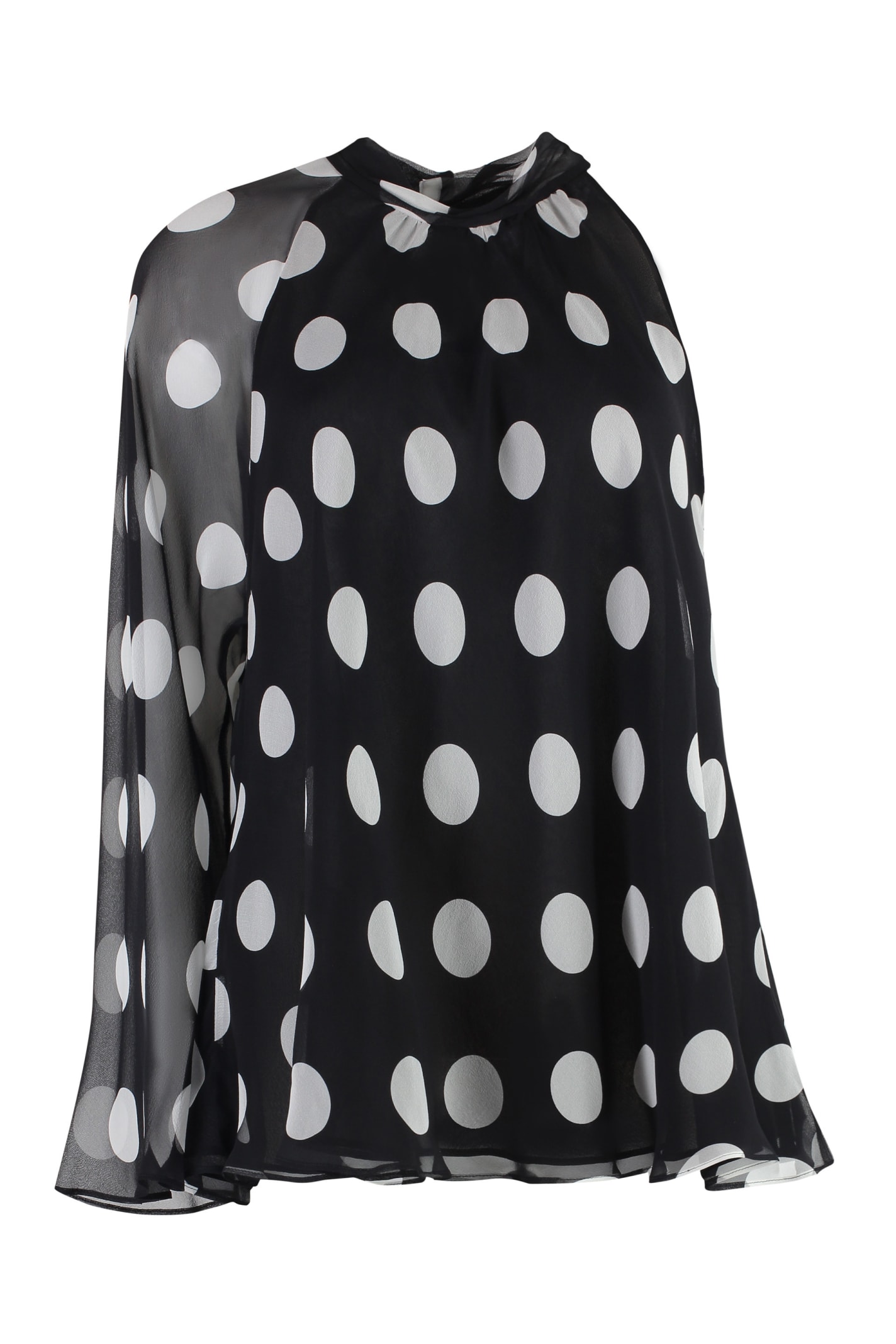 Carella Polka-dot Silk Blouse