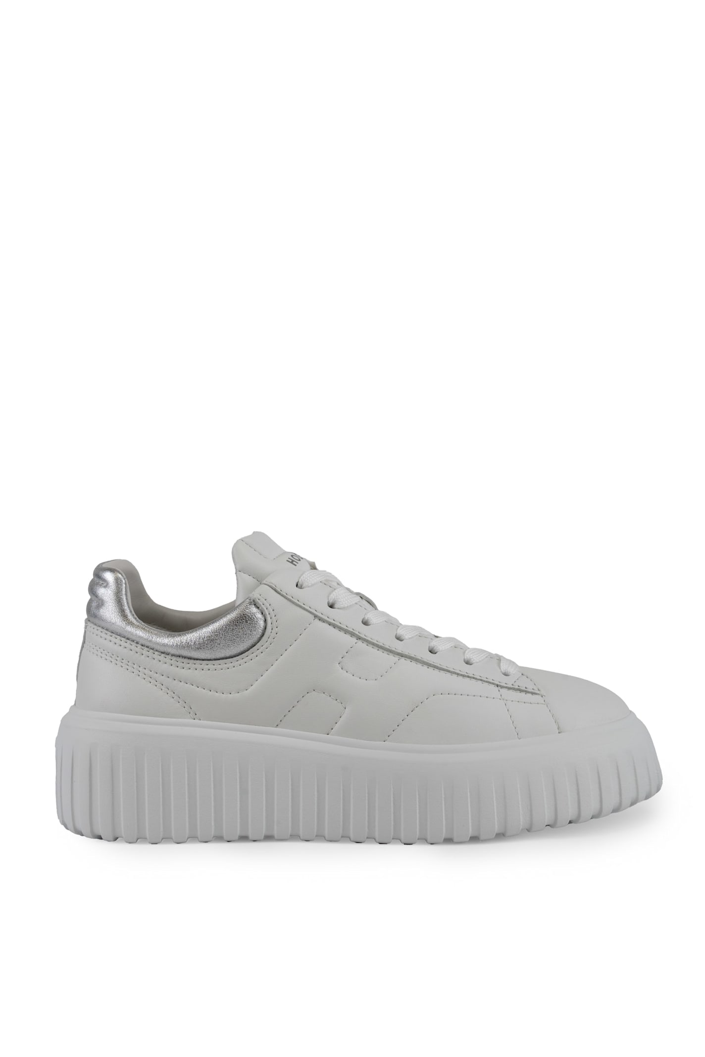 Hogan H-stripes Sneakers In Bianco Argento