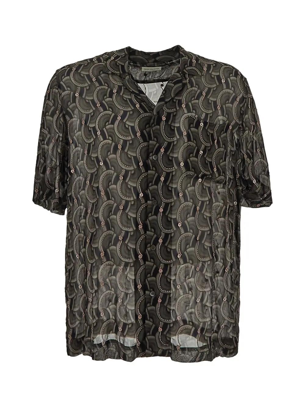 Shop Dries Van Noten Carltone Embroidered Shirt In Black