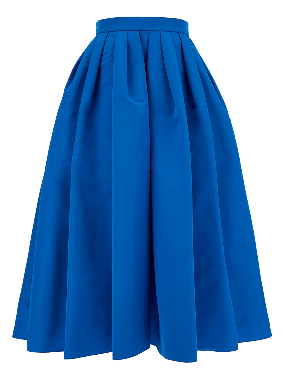 Midi Skirt With Matching Waistband In Pleated Fabric