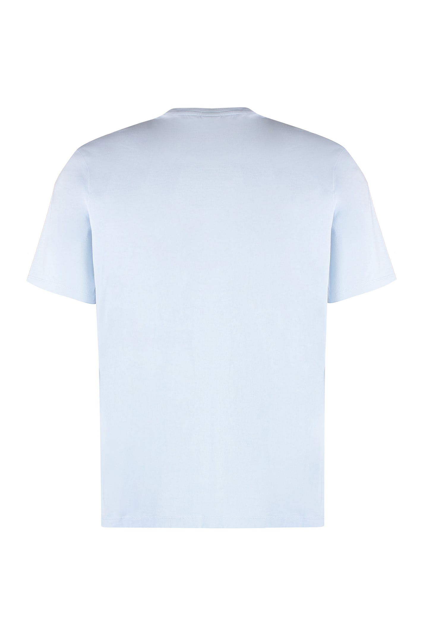 Shop Maison Kitsuné Cotton Crew-neck T-shirt In Light Blue