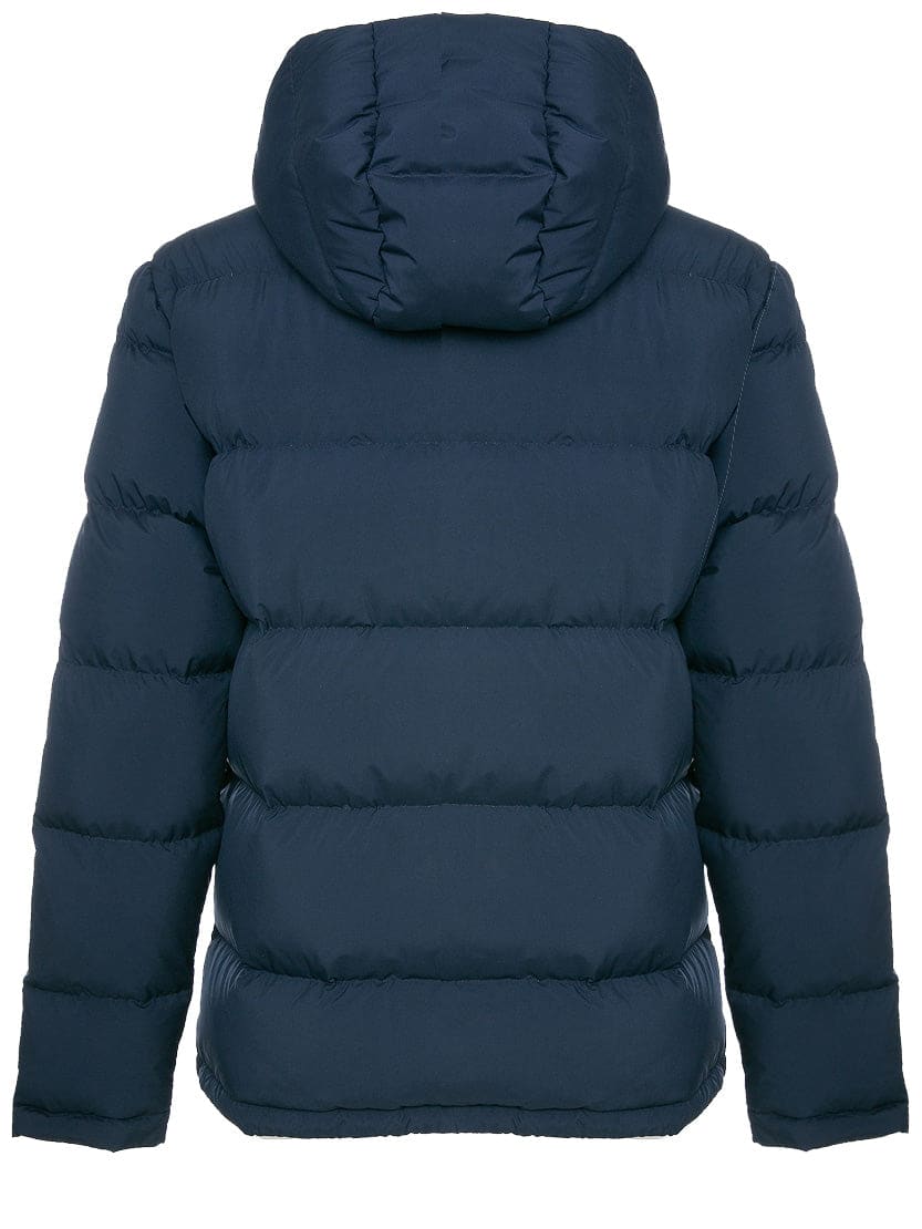 Shop Mc2 Saint Barth Hooded Down Padded Jacket Snoopy Print Peanuts Special Edition In Blue