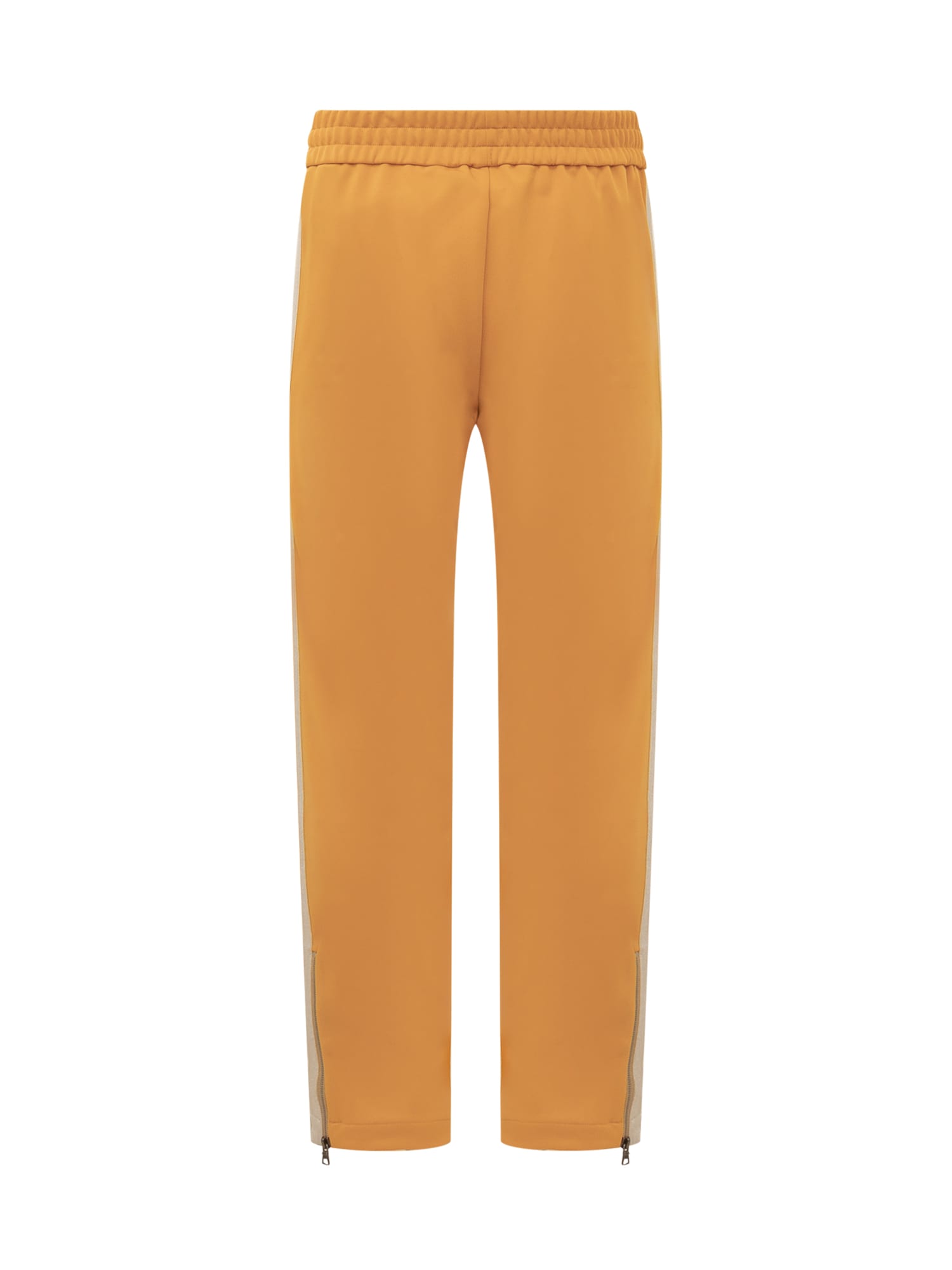 Shop Palm Angels Track Pants With Logo In Orange-off White