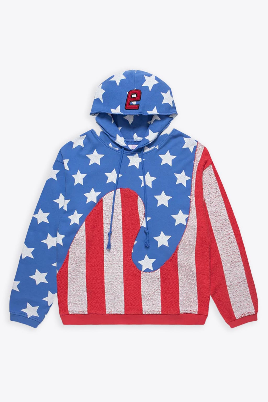 Unisex Stars And Stripes Hood American flag printed swirl hoodie - Unisex stars and striped hood