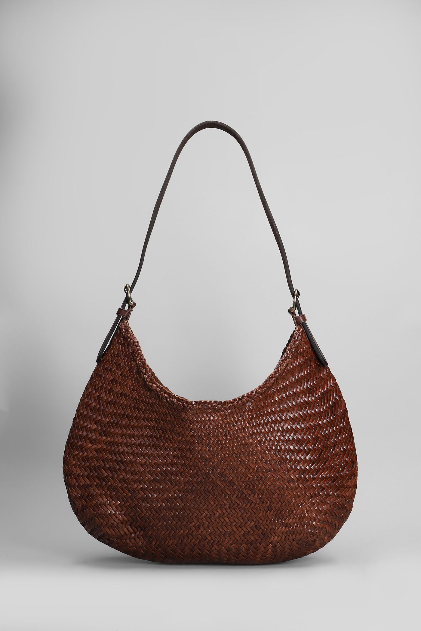 Dragon Diffusion Luna Mezza Tote In Brown Leather In Brown