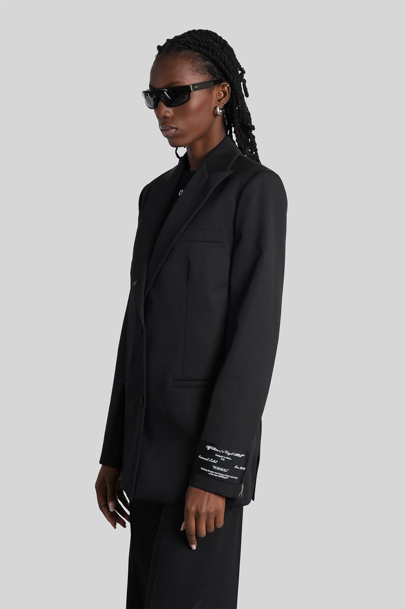 Off-white Blazer In Black Wool In Black