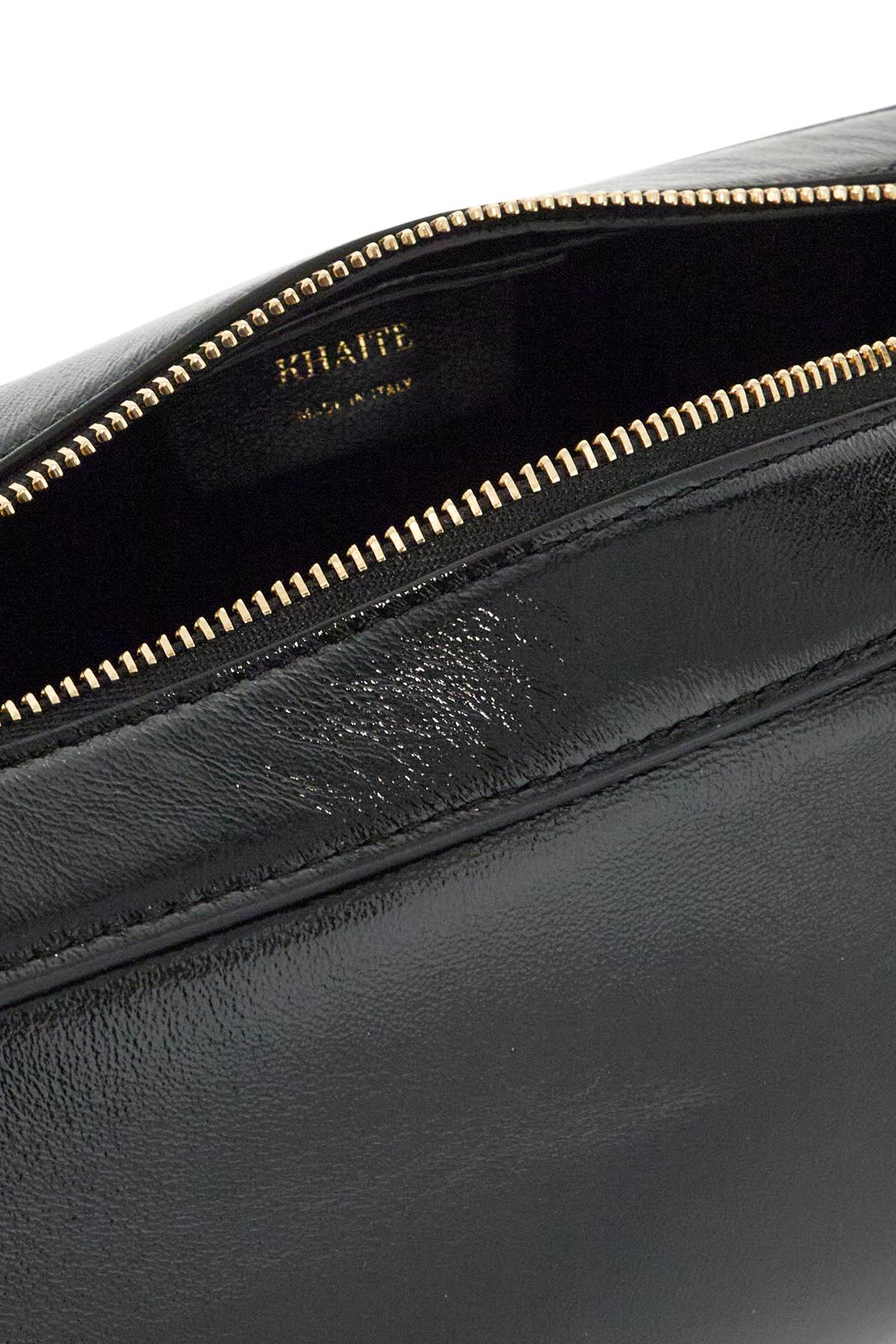 Khaite Simona Glossy Leather Shoulder Bag In Black (black)