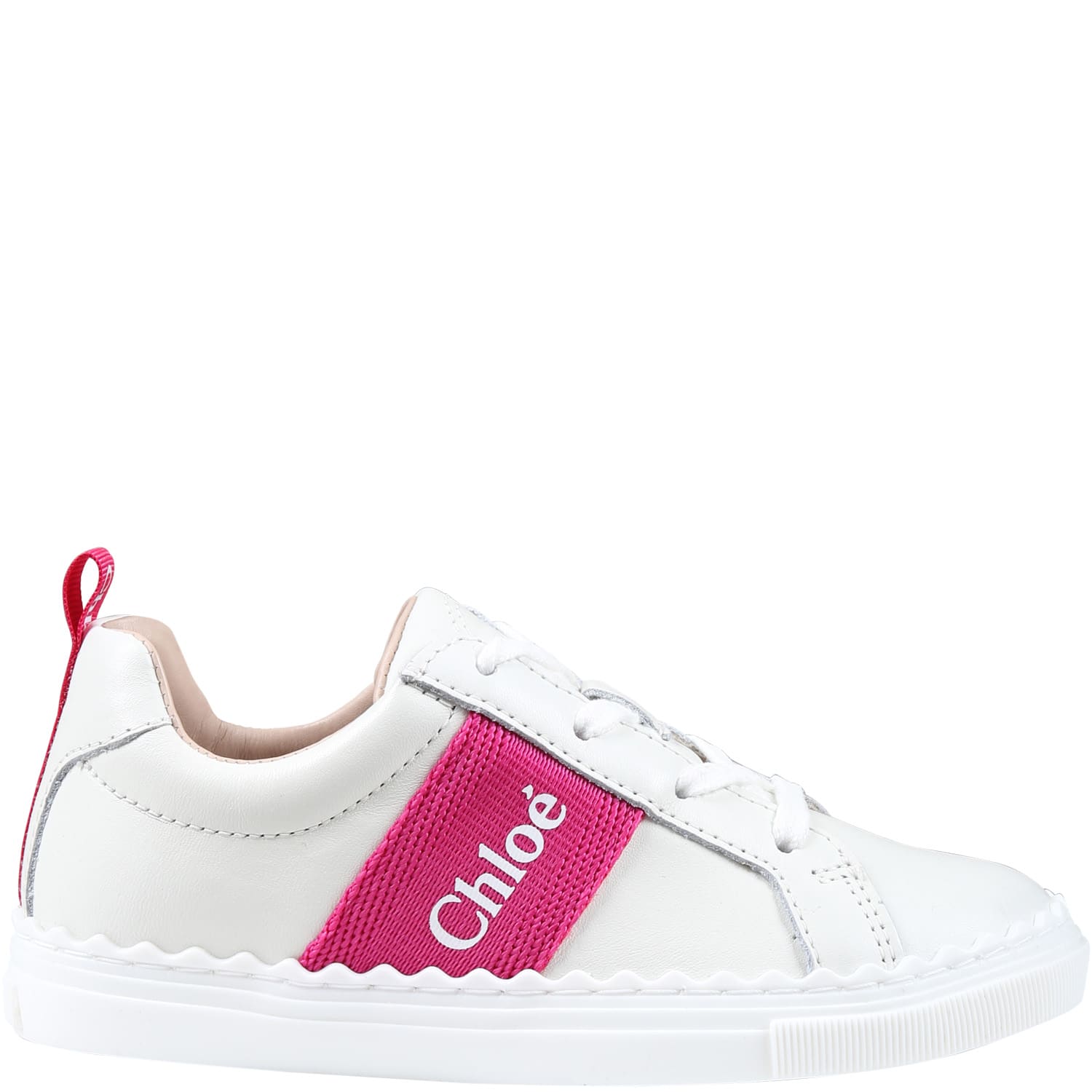 Shop Chloé White Sneakers For Girls With Logo