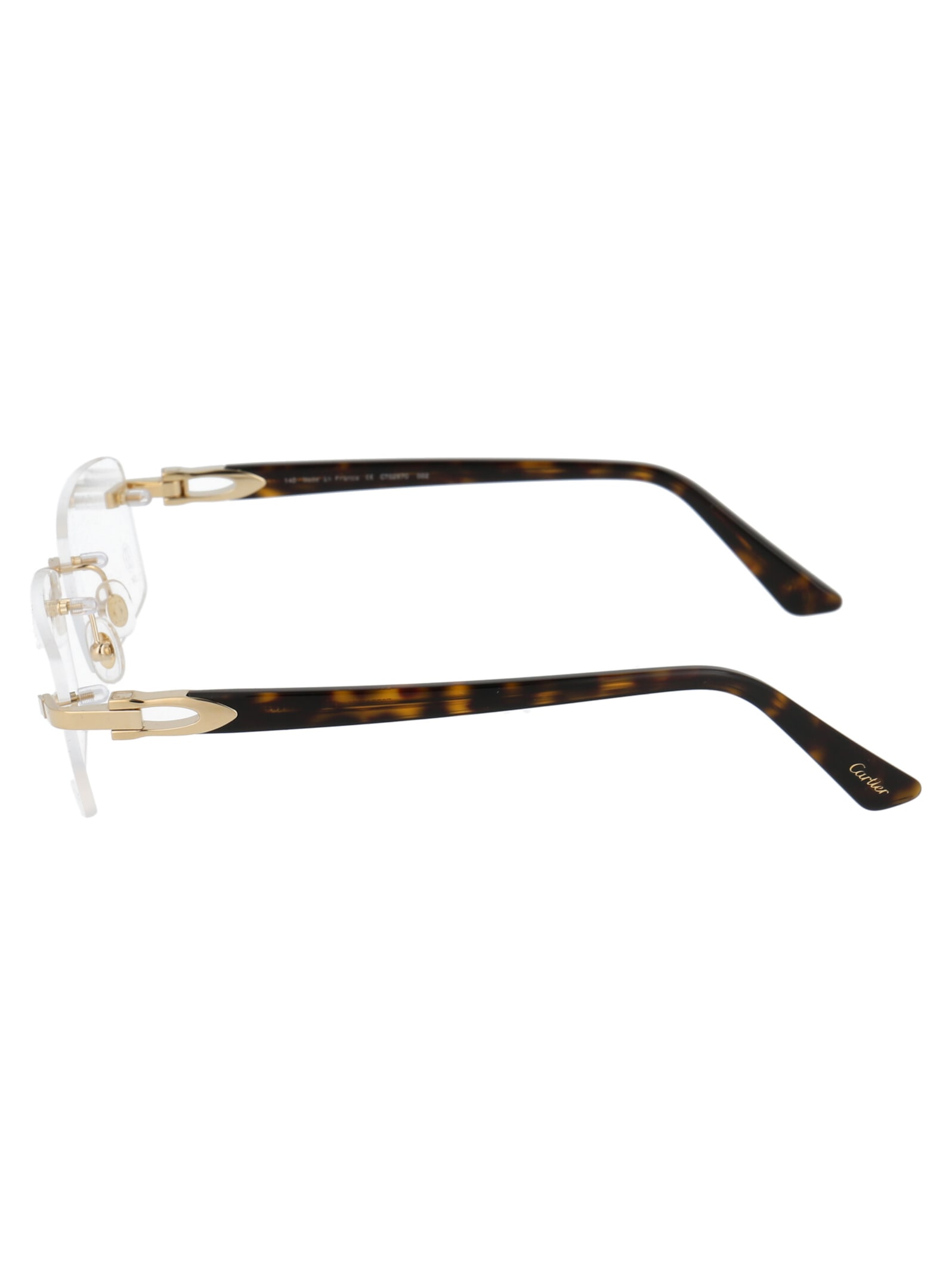Shop Cartier Ct0287o Glasses In 002 Gold Havana Transparent