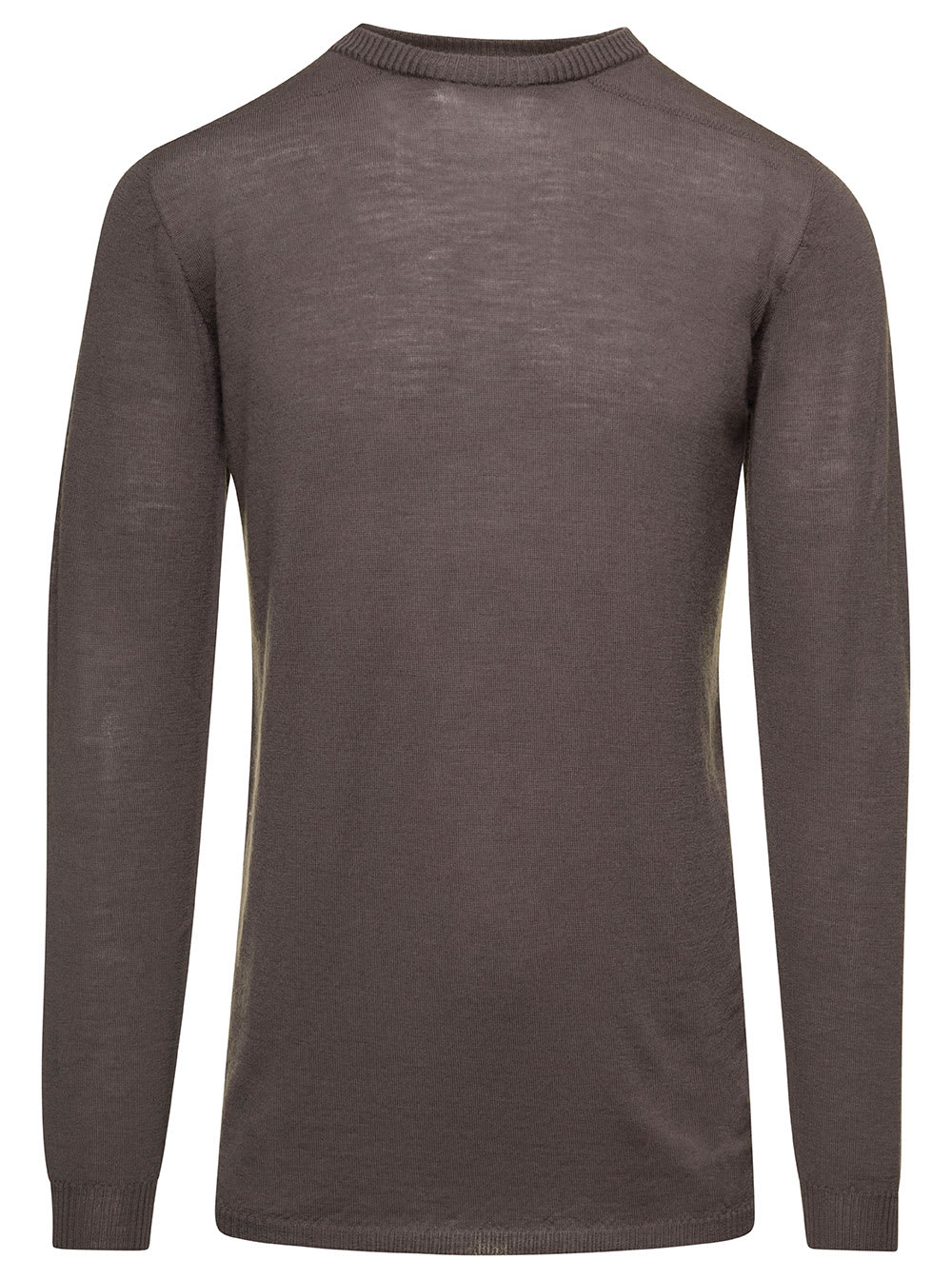 Shop Rick Owens Beige Biker T-shirt With Long Sleeves In Wool Man