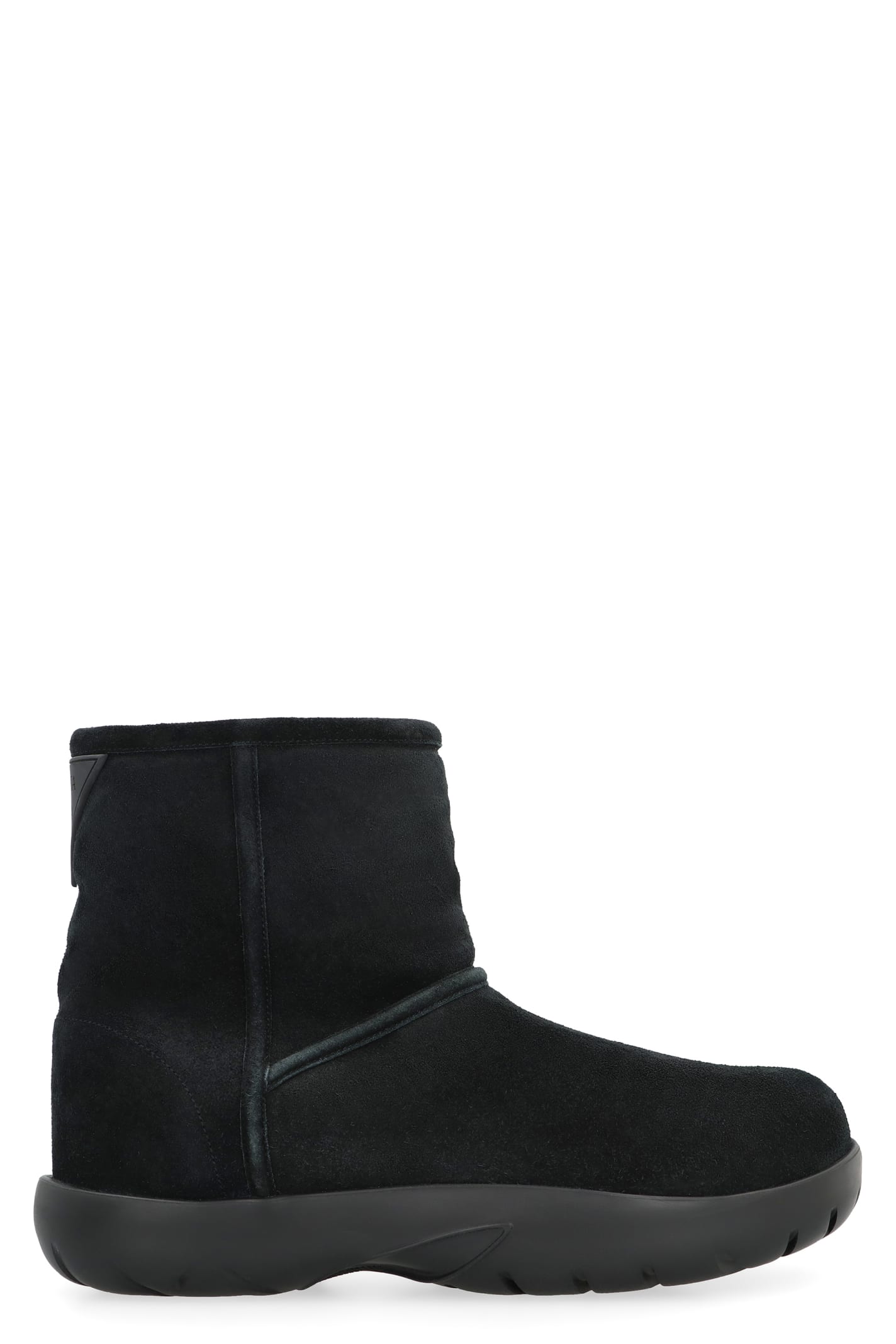 Shop Bottega Veneta Snap Suede Ankle Boots In Black