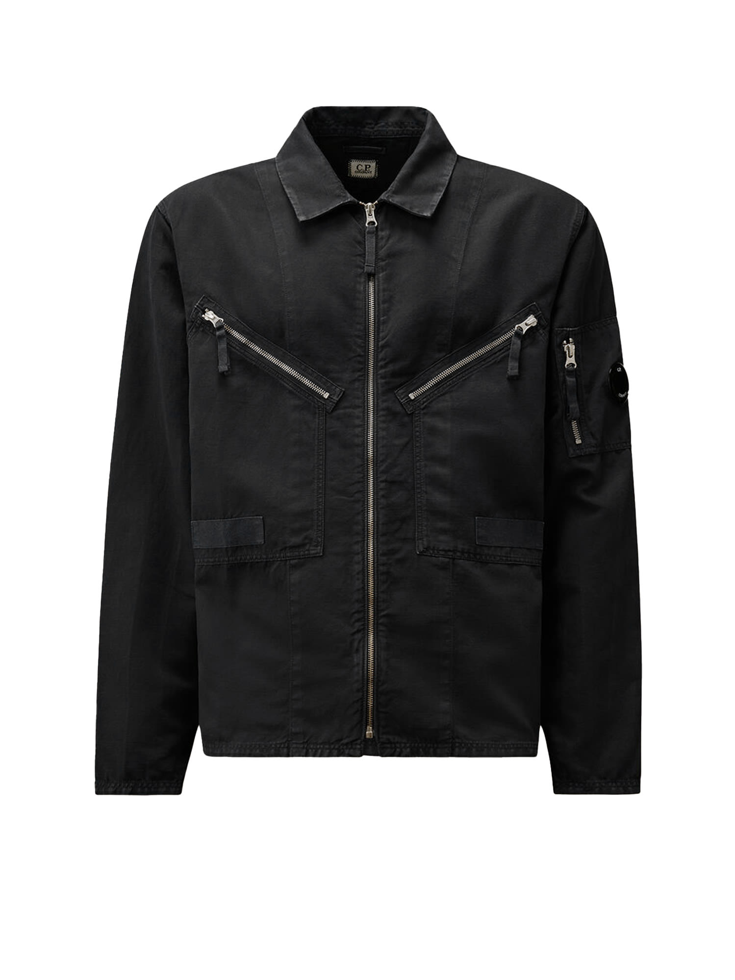 C.p. Company C.p.company Men Cotton And Linen Shirt With Zip Closure