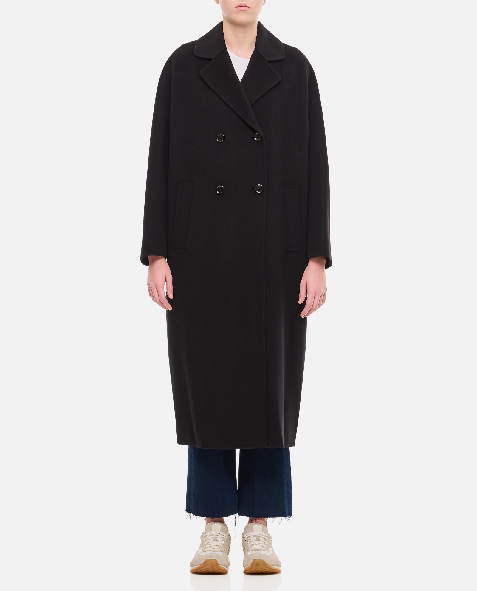 Shop 's Max Mara Capi Double Breasted Oversize Coat In Black