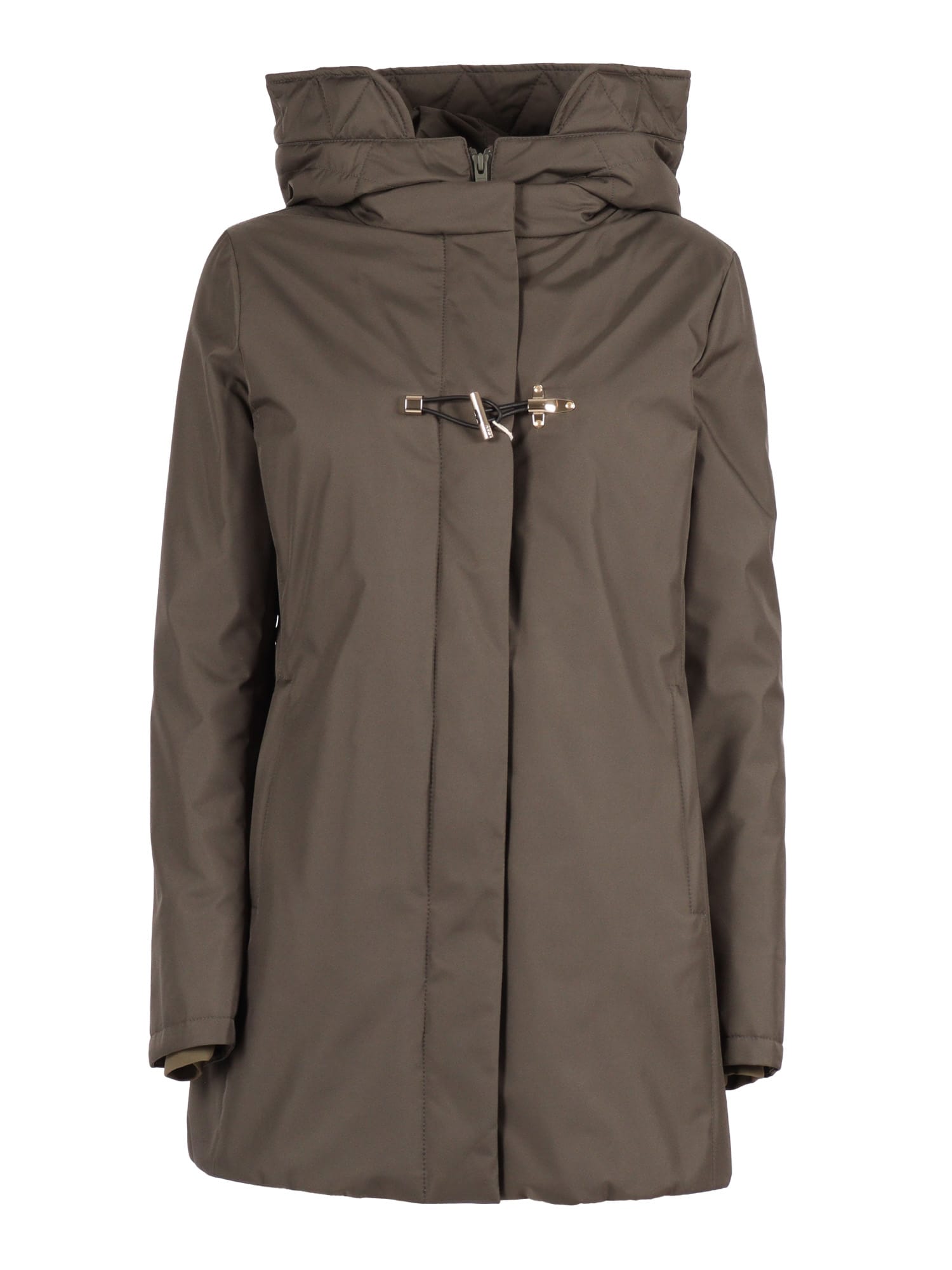 Fay Tecnico+db Front Toggle Coat In Brown
