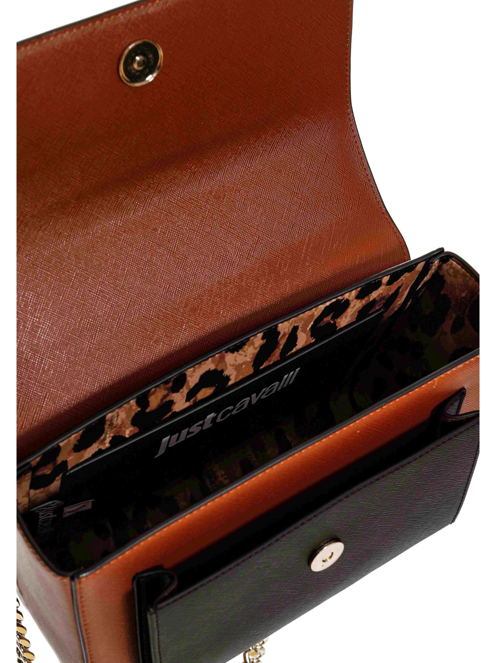 Shop Just Cavalli Shoulder Bag In Brown