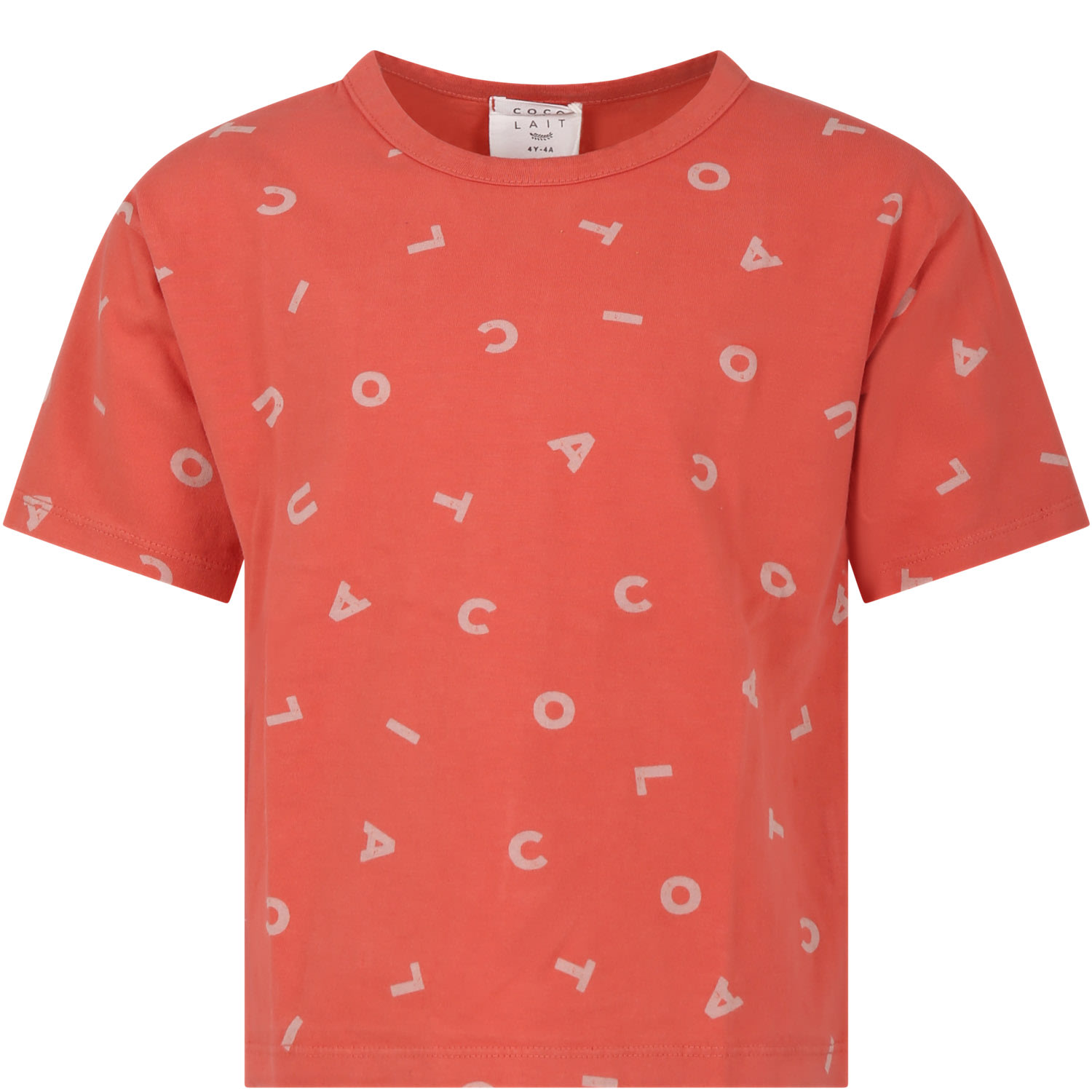 Shop Coco Au Lait Red T-shirt For Kids With Logo