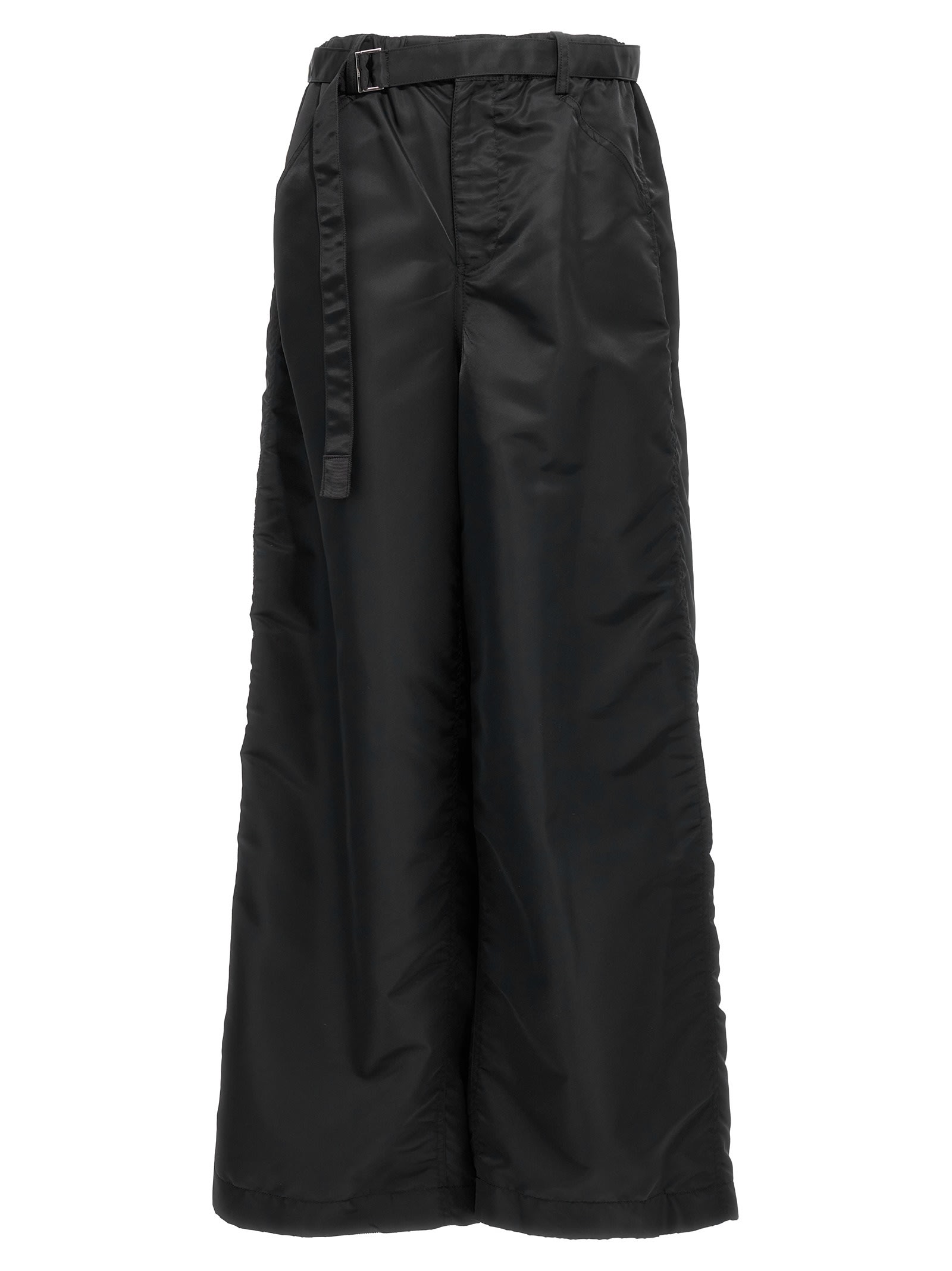 Shop Sacai Nylon Twill Pants In Black