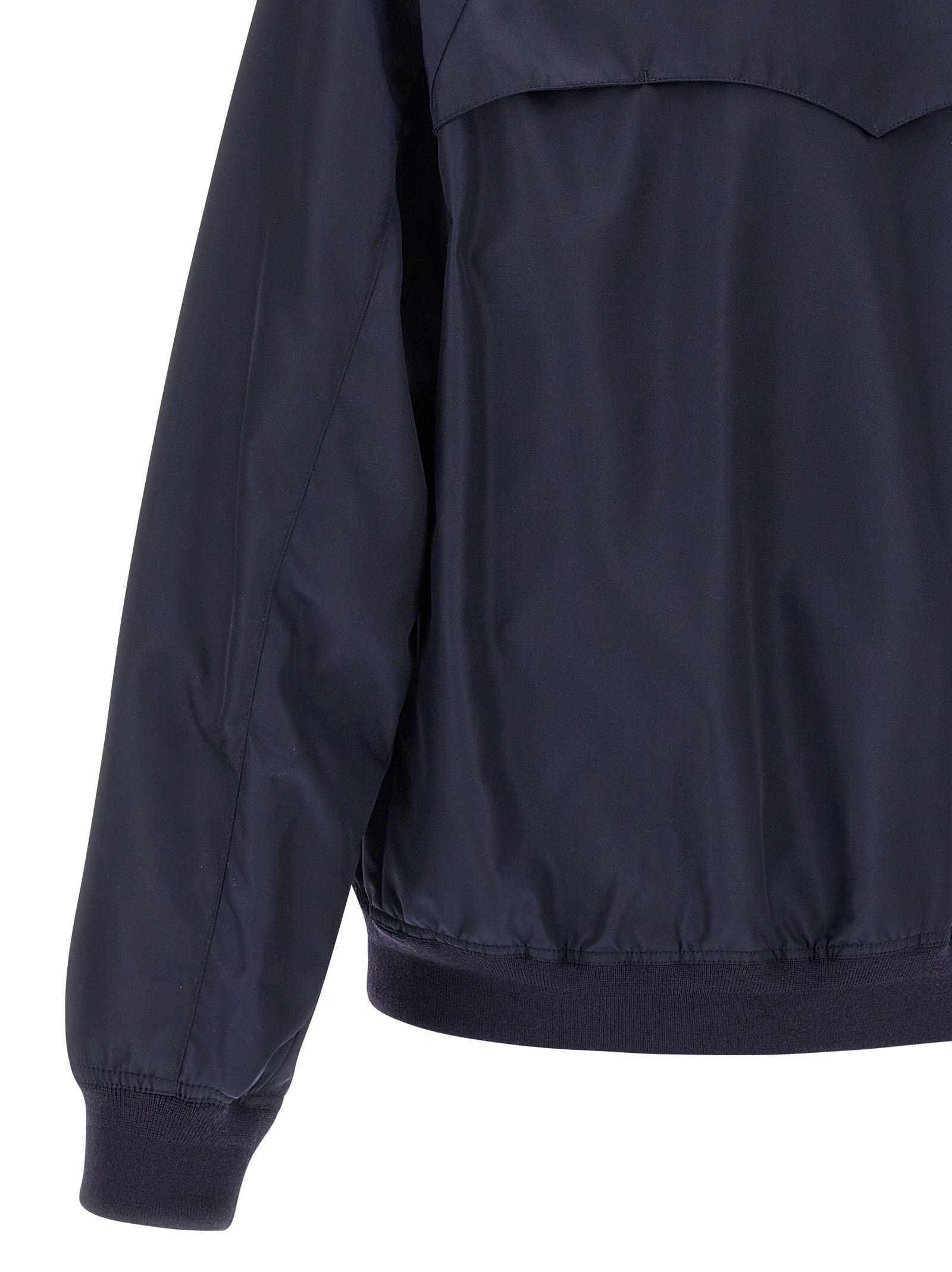 Valentino High Collar Bomber Jacket With Side Pockets In Blue