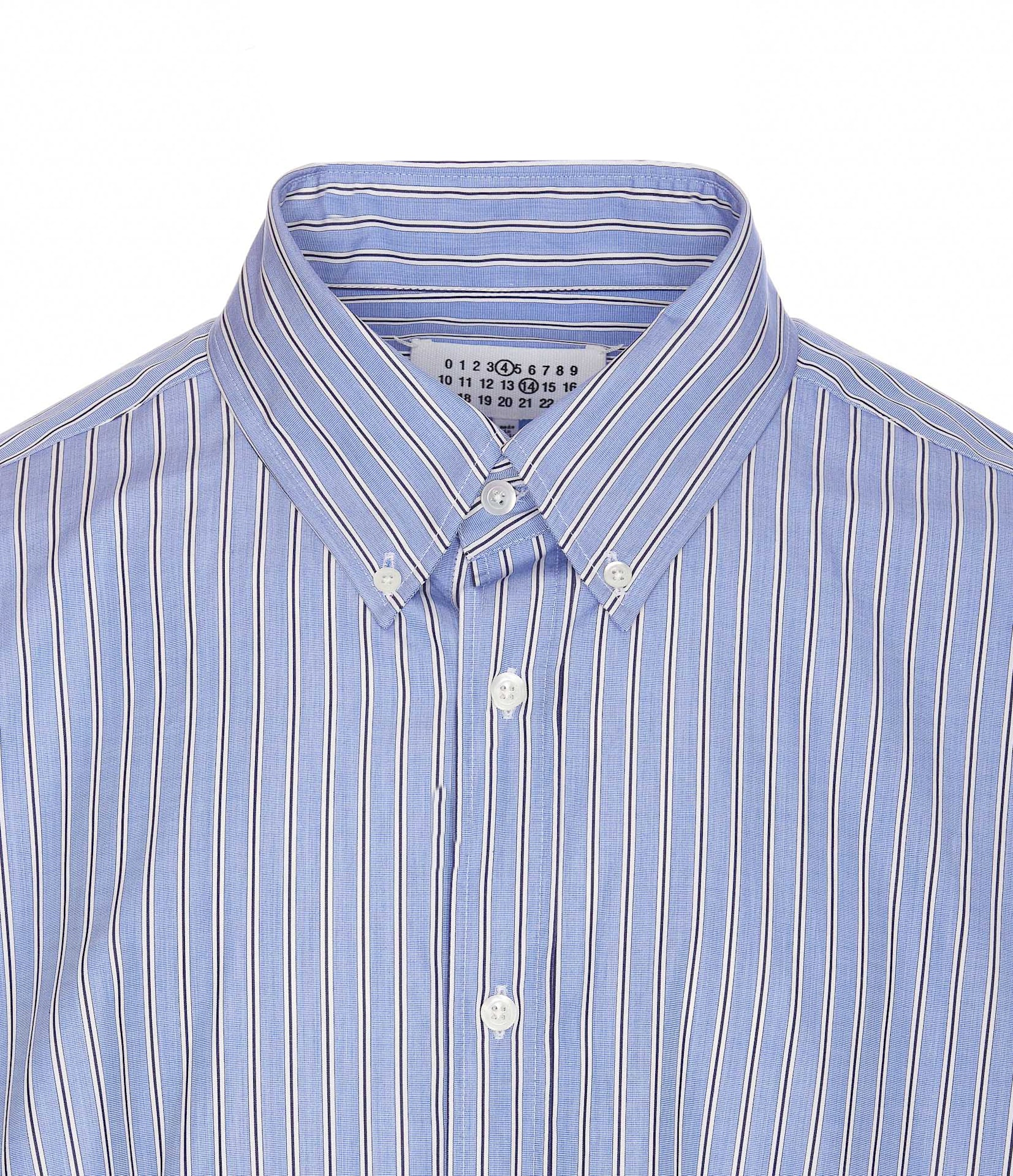 Shop Maison Margiela Striped Shirt In Blue