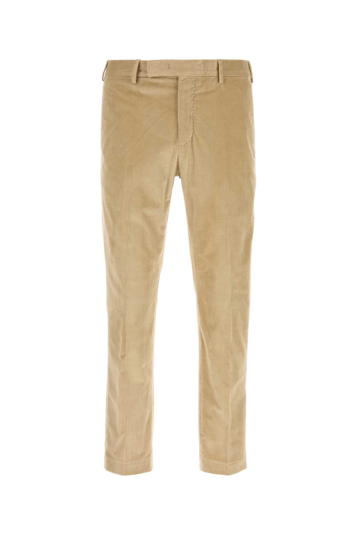 Pt Torino Beige Stretch Corduroy Pant In Brown
