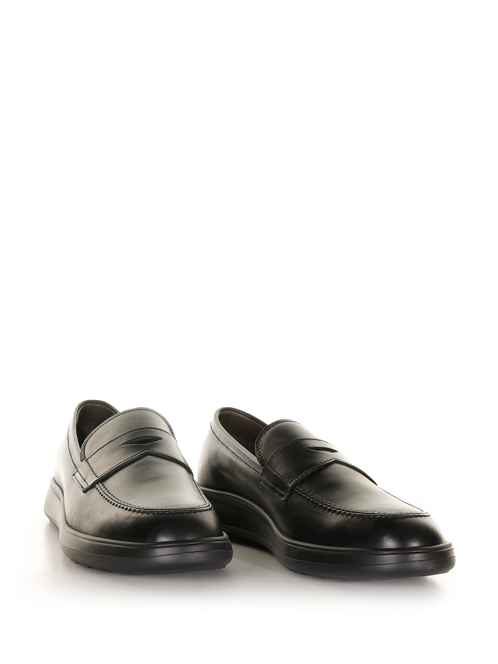 Shop Fratelli Rossetti One Black Leather Loafers In Nero