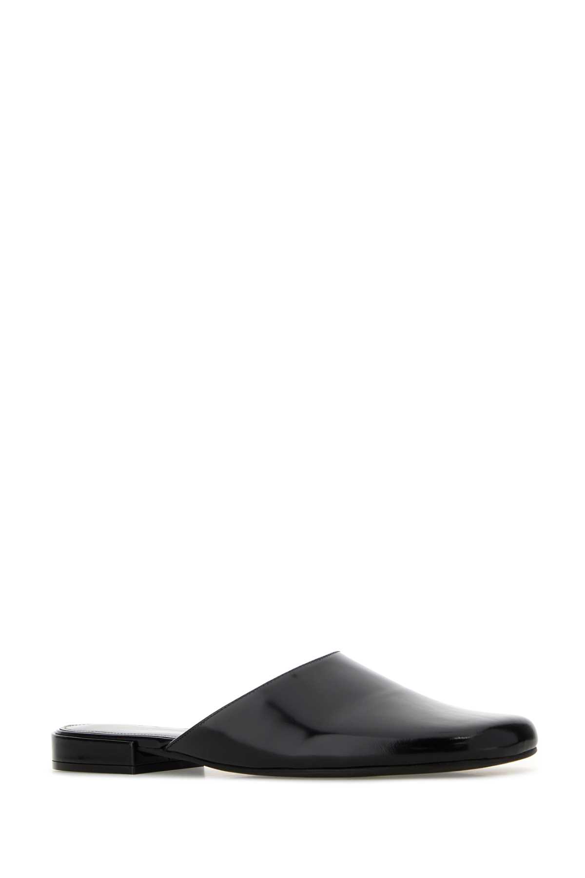 The Row Penelope Mule In Leather In Black