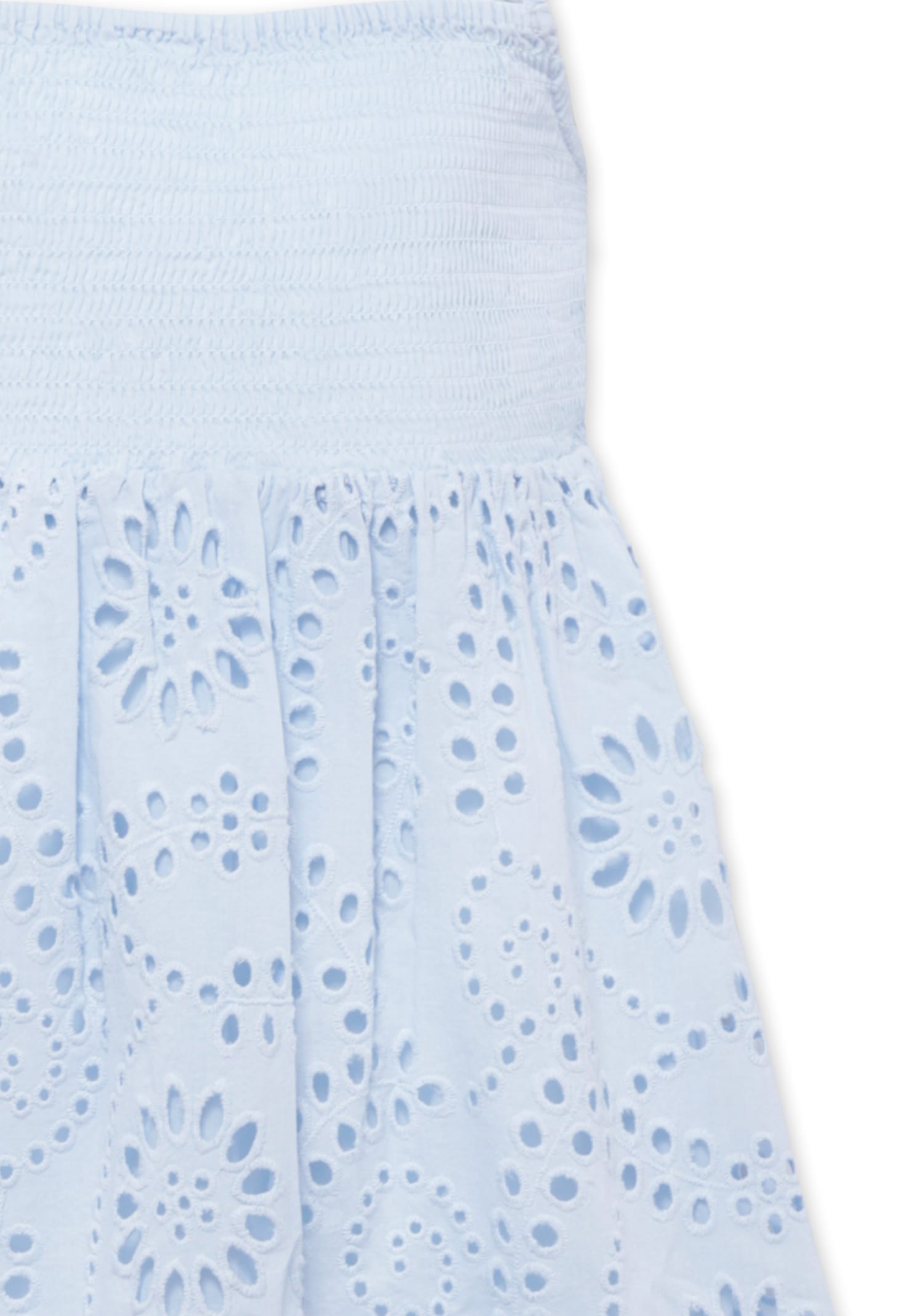 Mc2 Saint Barth Light Blue Dress For Girl With Flowers In Blue