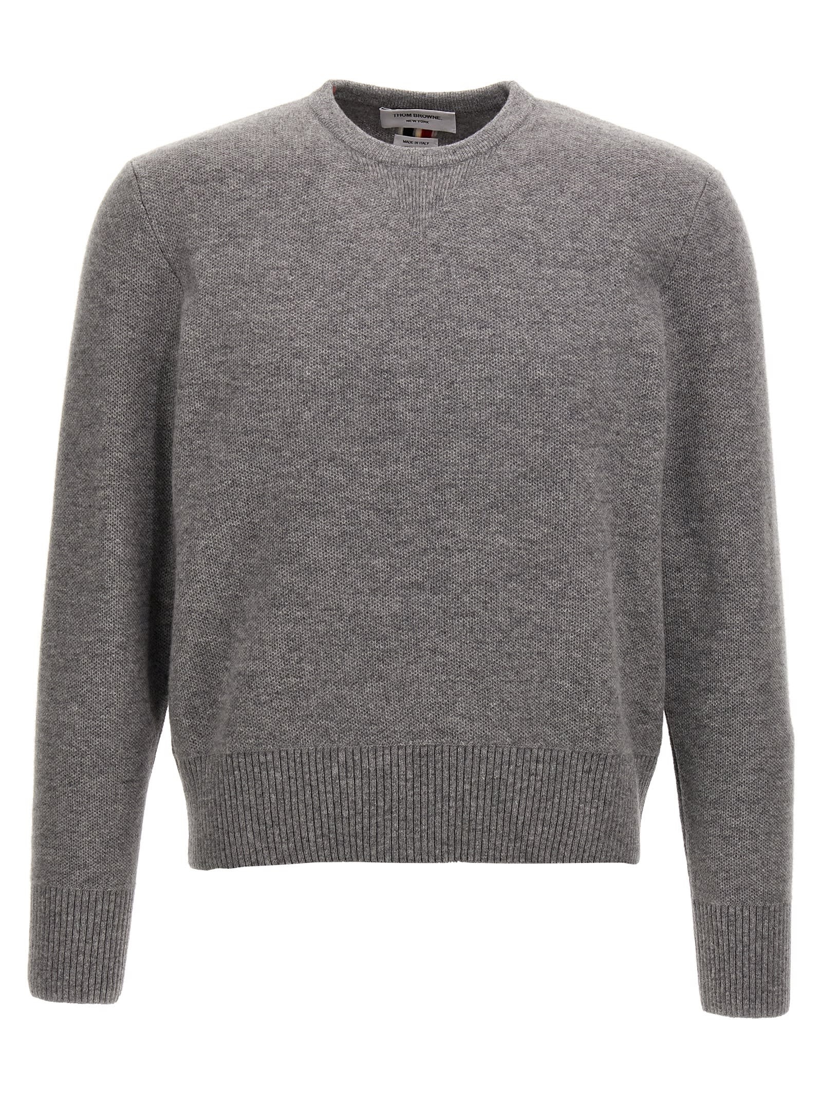 Shop Thom Browne Rwb Sweater In Gray