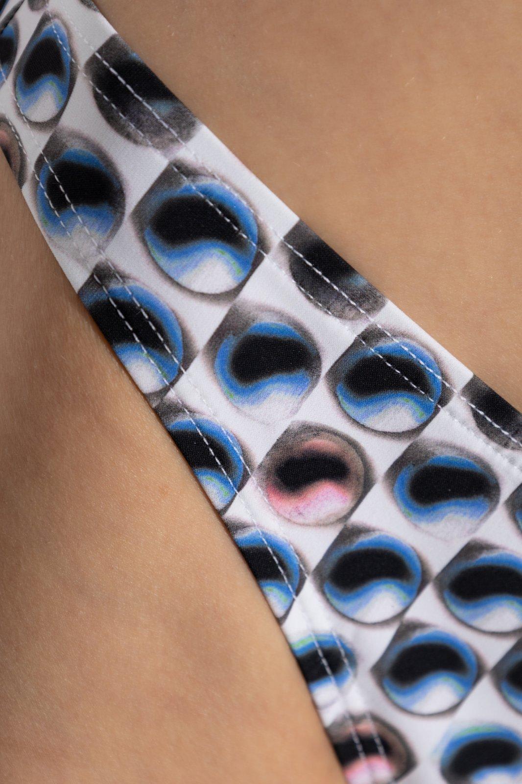 Tory Burch Printed Pearls Bikini Bottom In Blue