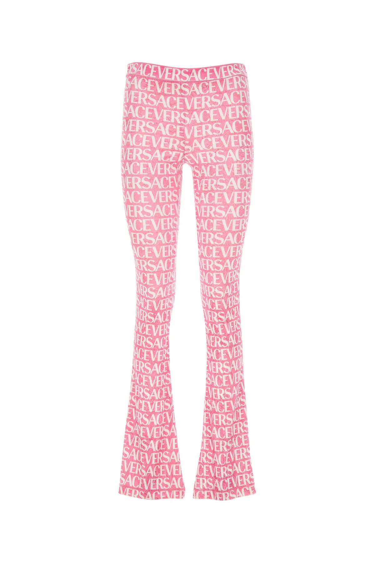 Shop Versace Printed Velvet Pant