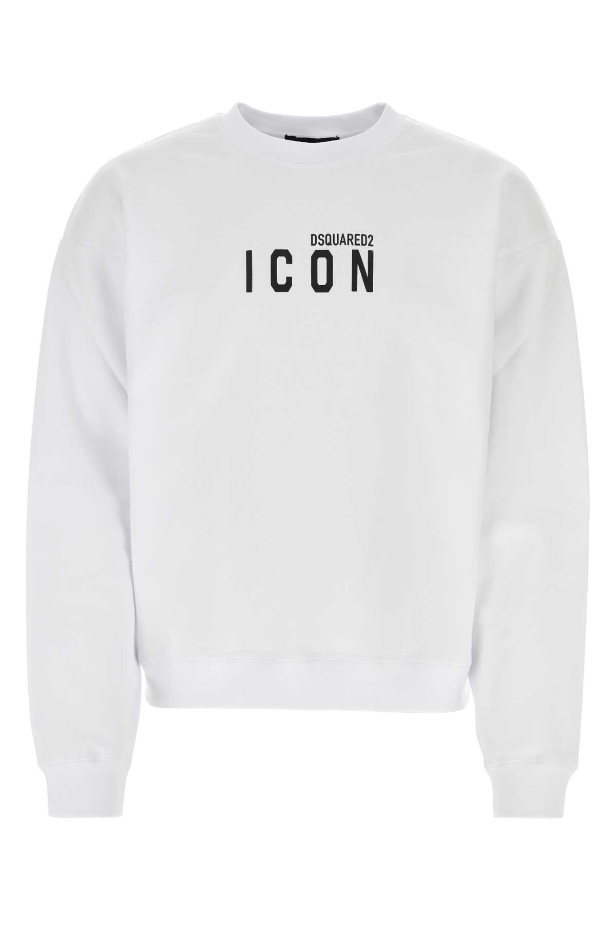 Shop Dsquared2 White Cotton Sweatshirt