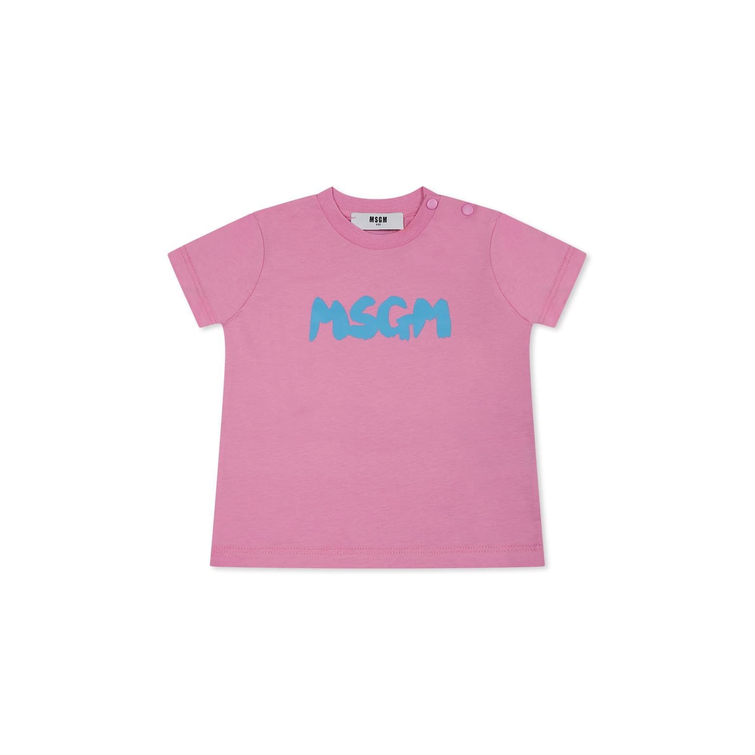 Msgm Pink T-shirt For Baby Girl With Logo In Pink