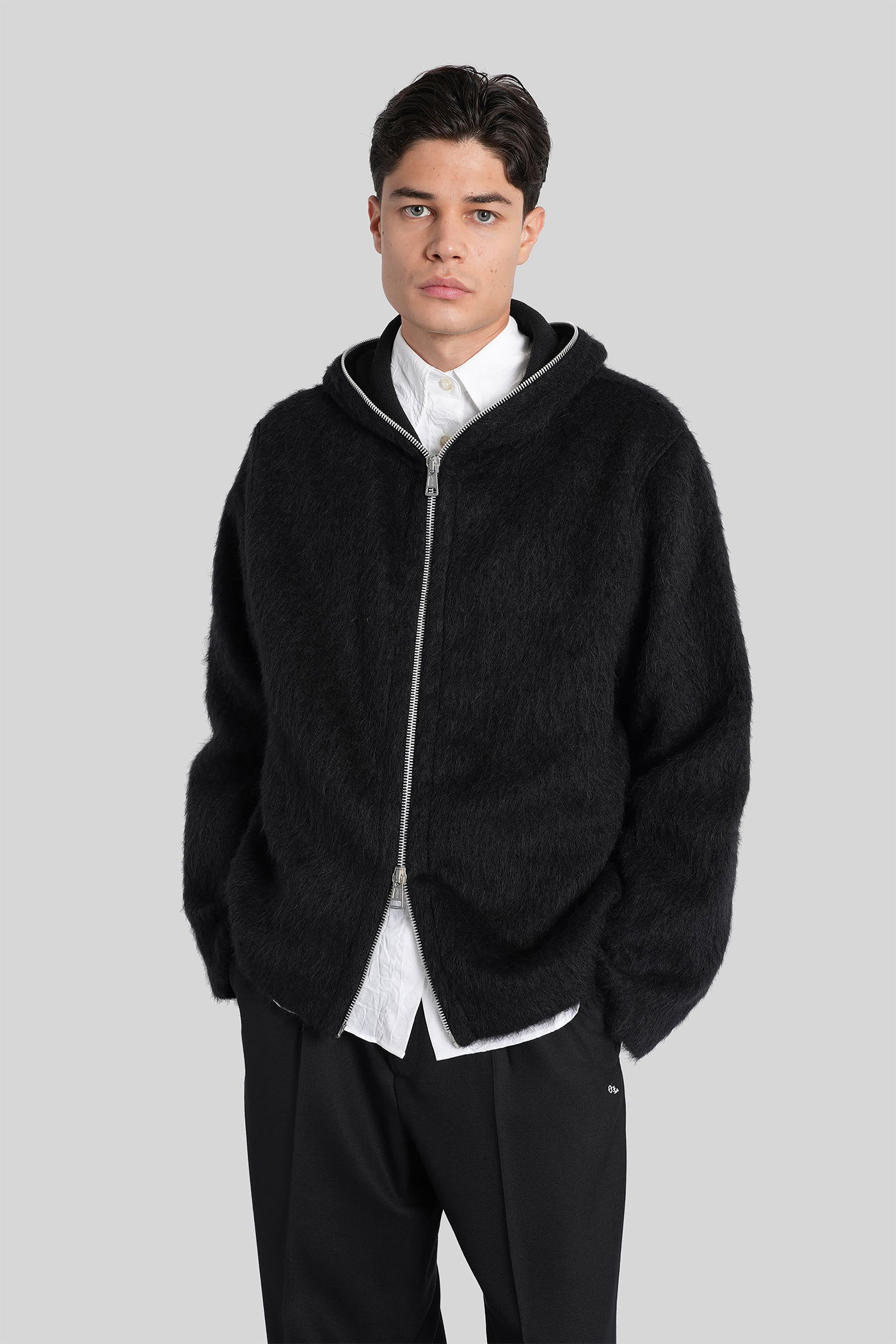 Casual Jacket In Black Wool