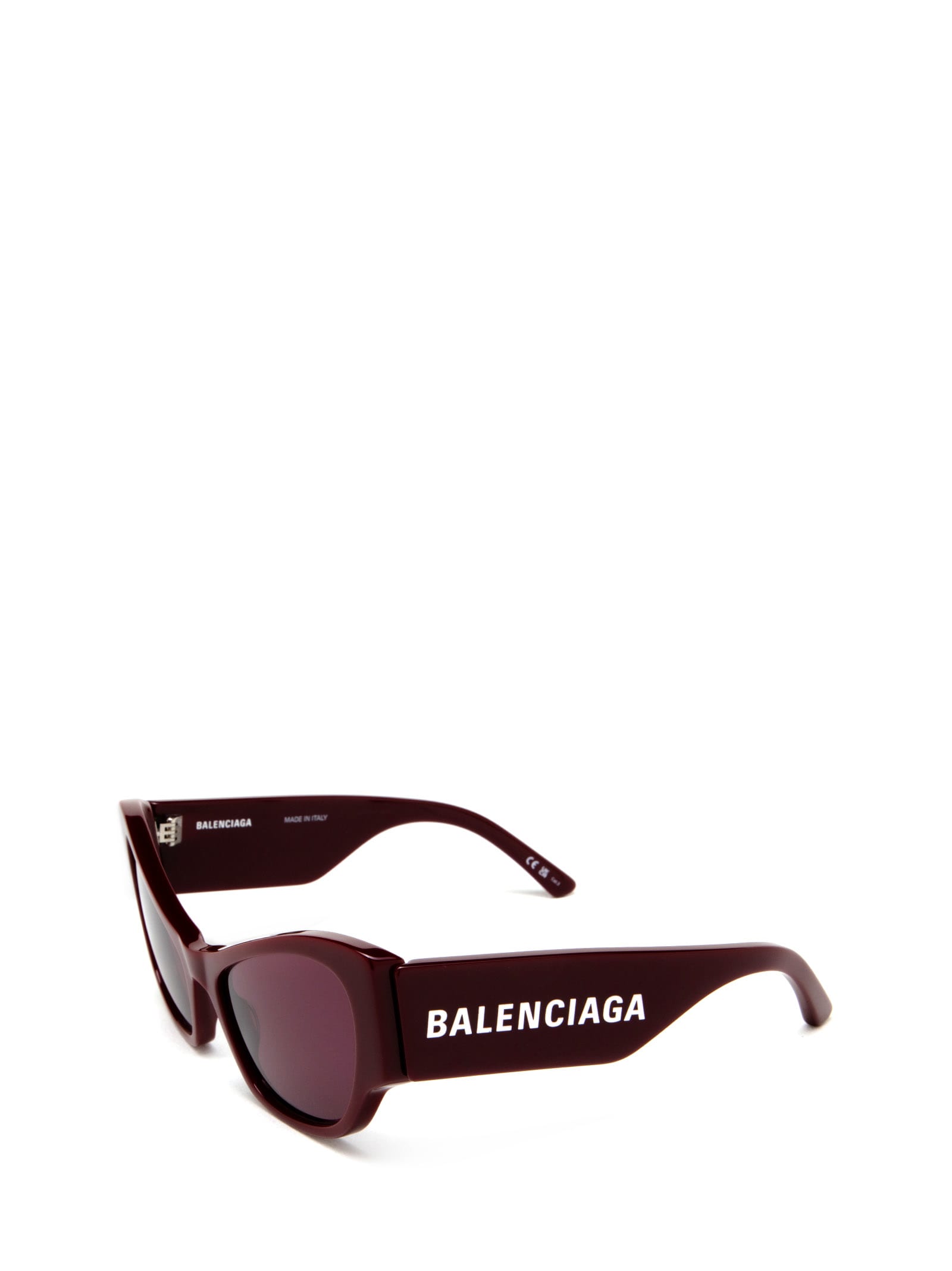 Shop Balenciaga Bb0259s Burgundy Sunglasses