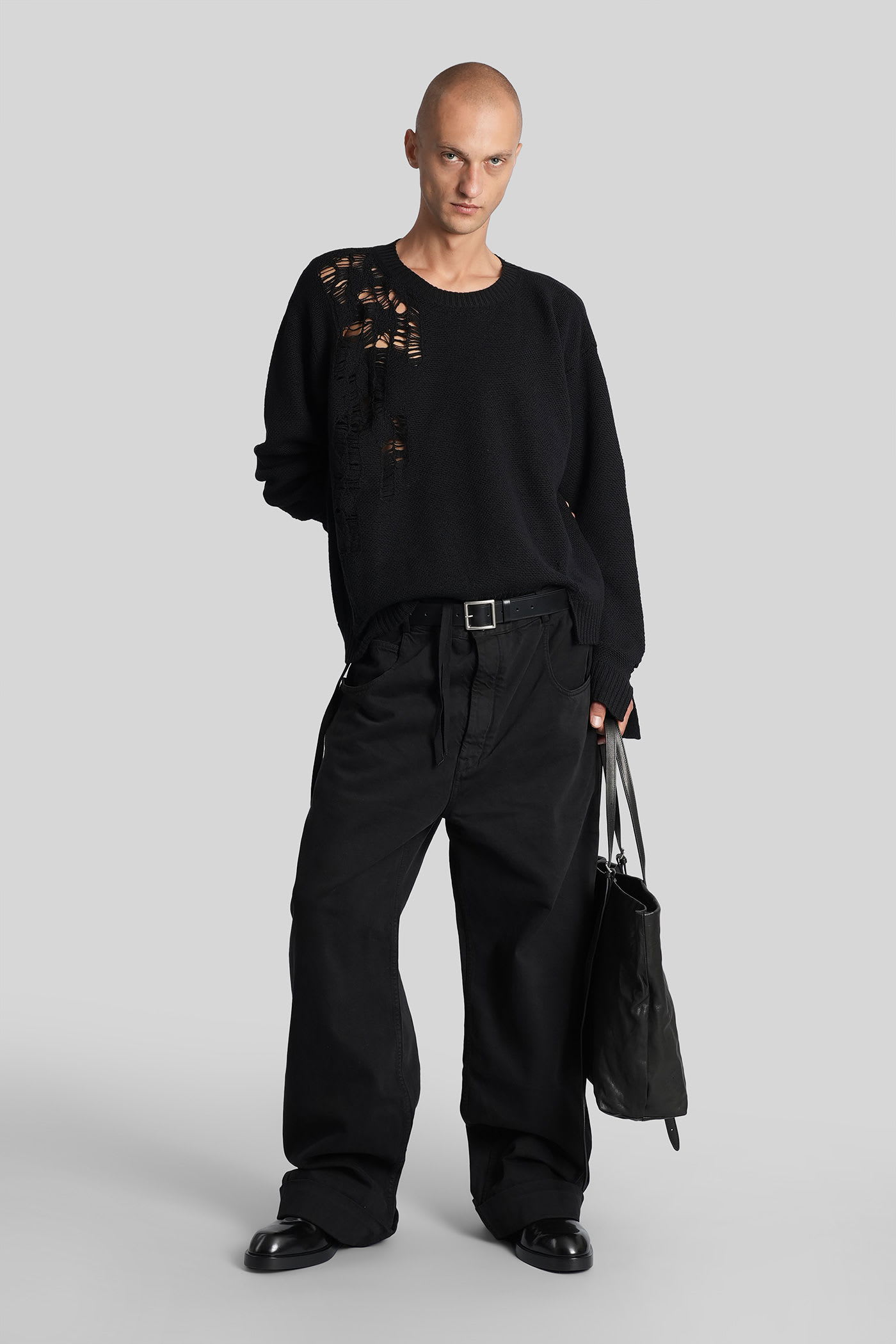 Ann Demeulemeester Michael Jeans In Black Cotton In Black