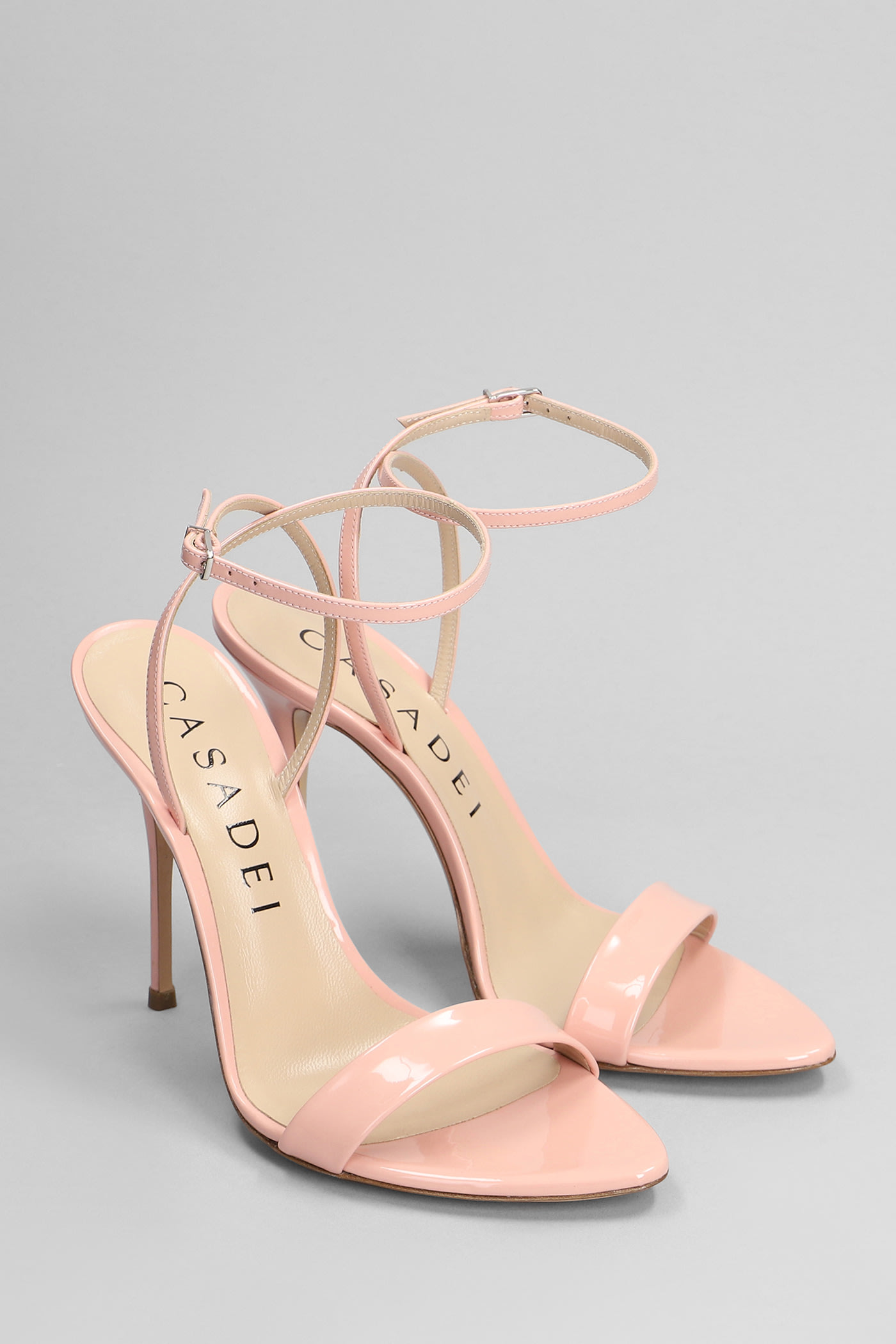 Shop Casadei Scarlet Sandals In Rose-pink Patent Leather