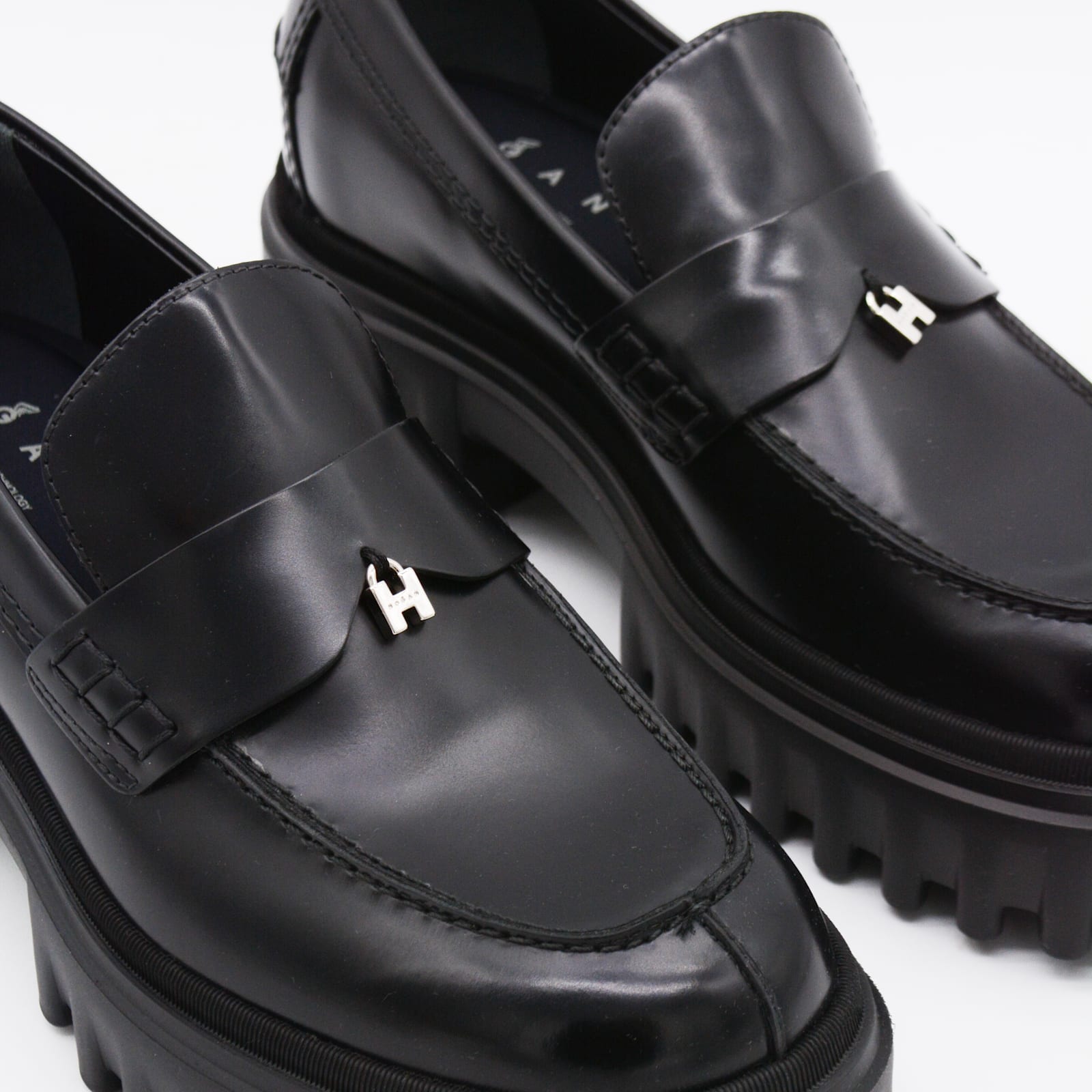 Hogan Flat Shoes Blacks And Greys In Black