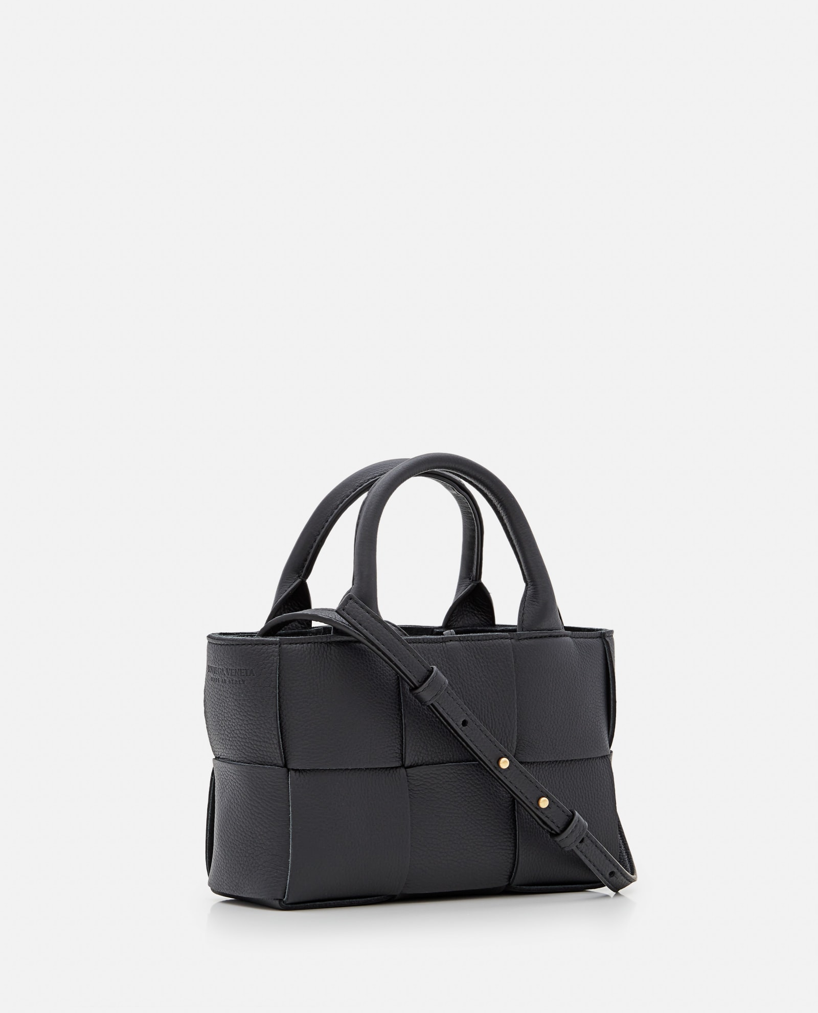 Shop Bottega Veneta Candy Arco Leather Tote Bag In Black