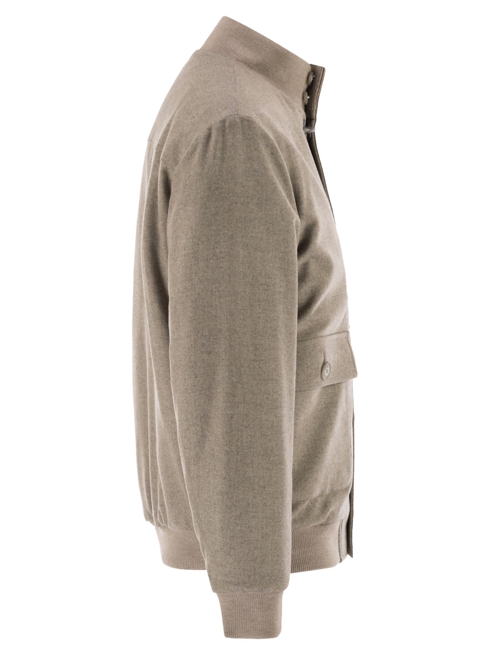 Fay Men Virgin Wool Bomber Jacket In Brown