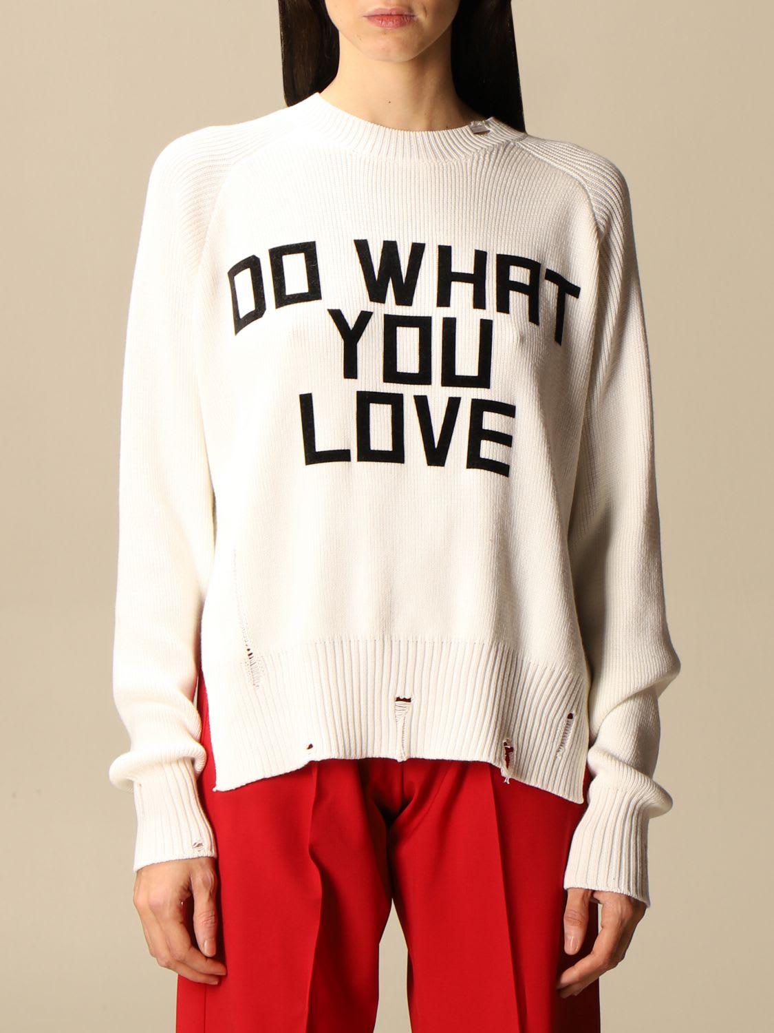 Golden Goose Sweater Golden Goose Cotton Pullover With Jacquard Writing