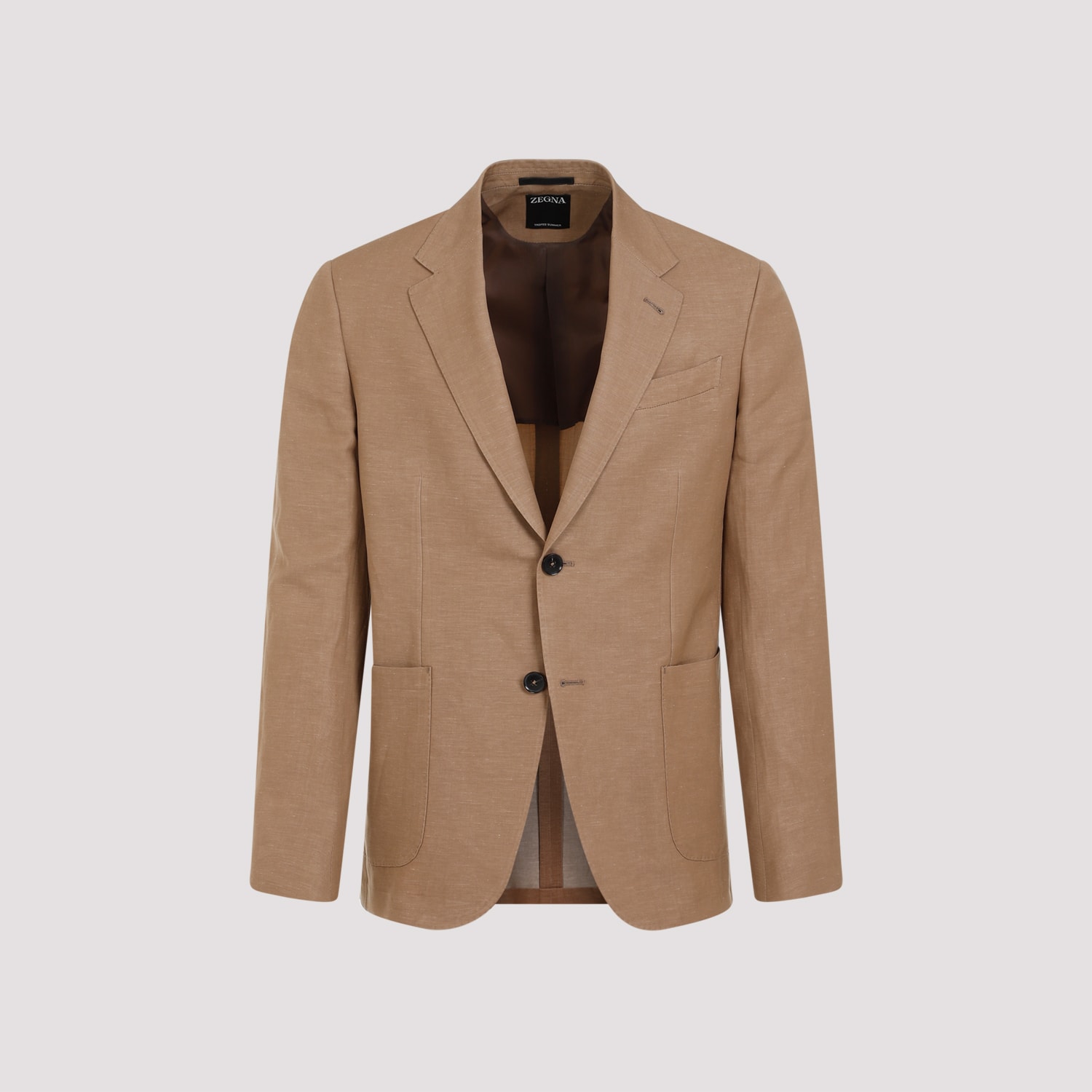 Shop Zegna Trofeo Formal Summer Jacket In Marrone Medio