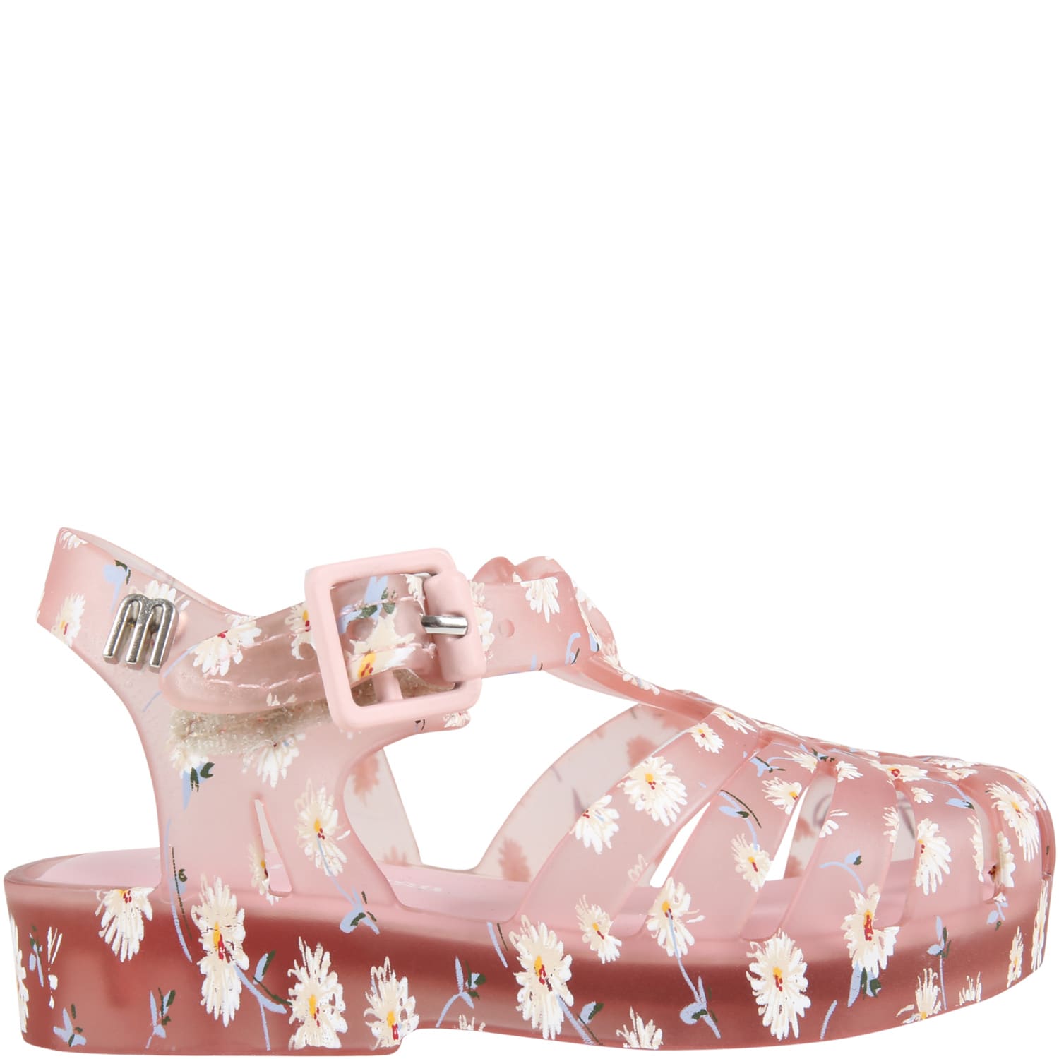 Melissa Pink Sandals For Girl With Daisies